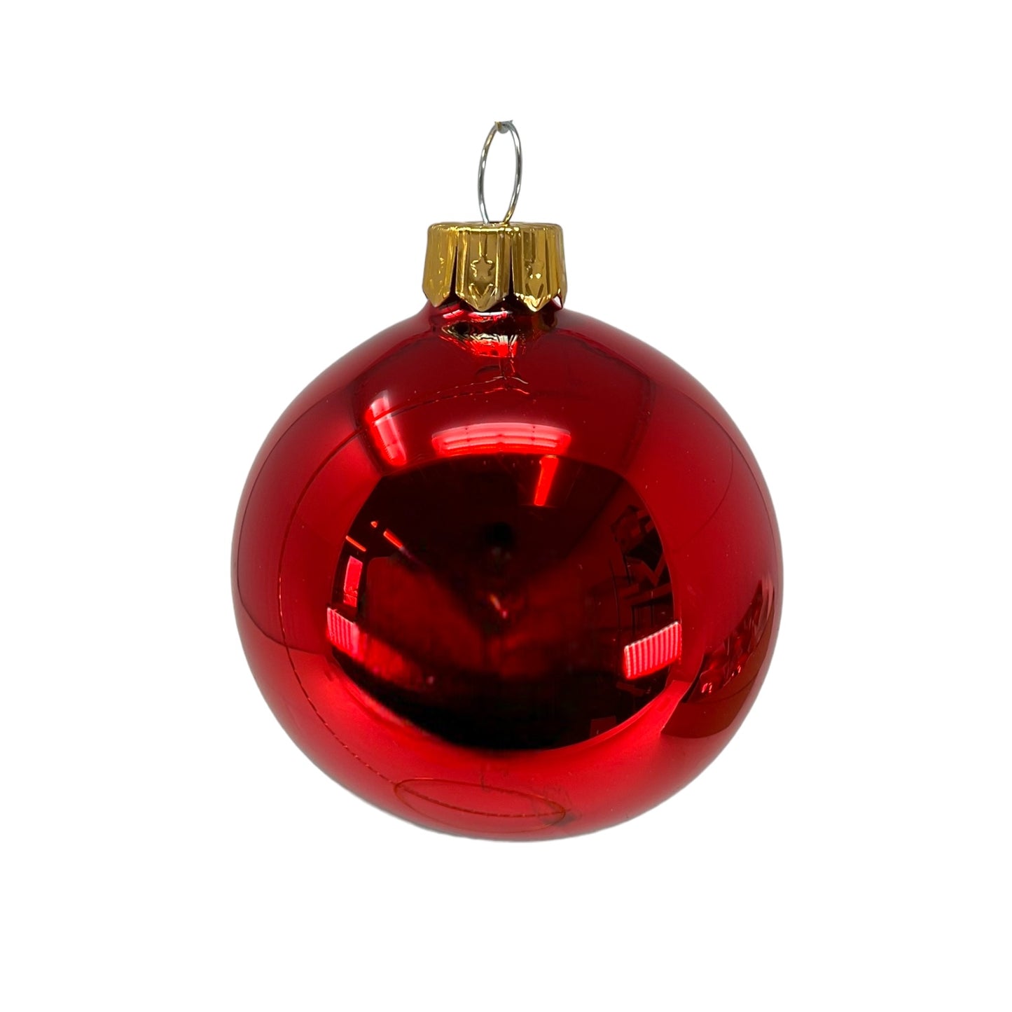 Pinnacle Peak Trading Red Shiny and Matte Polish Glass 60mm Ball Bauble Ornaments 6 Piece Made in Poland 2.4 Inch