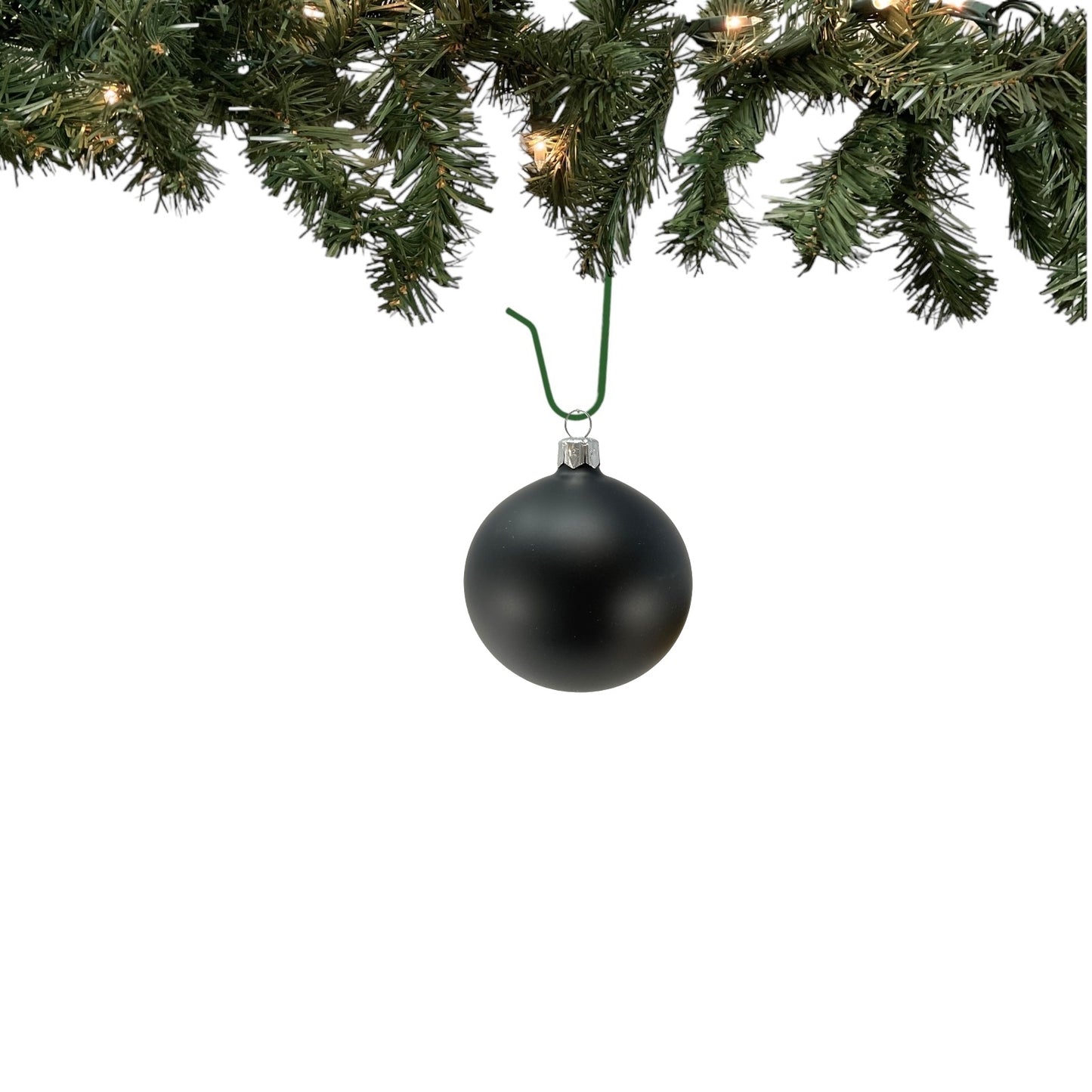 Pinnacle Peak Trading Black Shiny and Matte Polish Glass 80mm Ball Bauble Ornaments 6 Piece Made in Poland 3.1 Inch