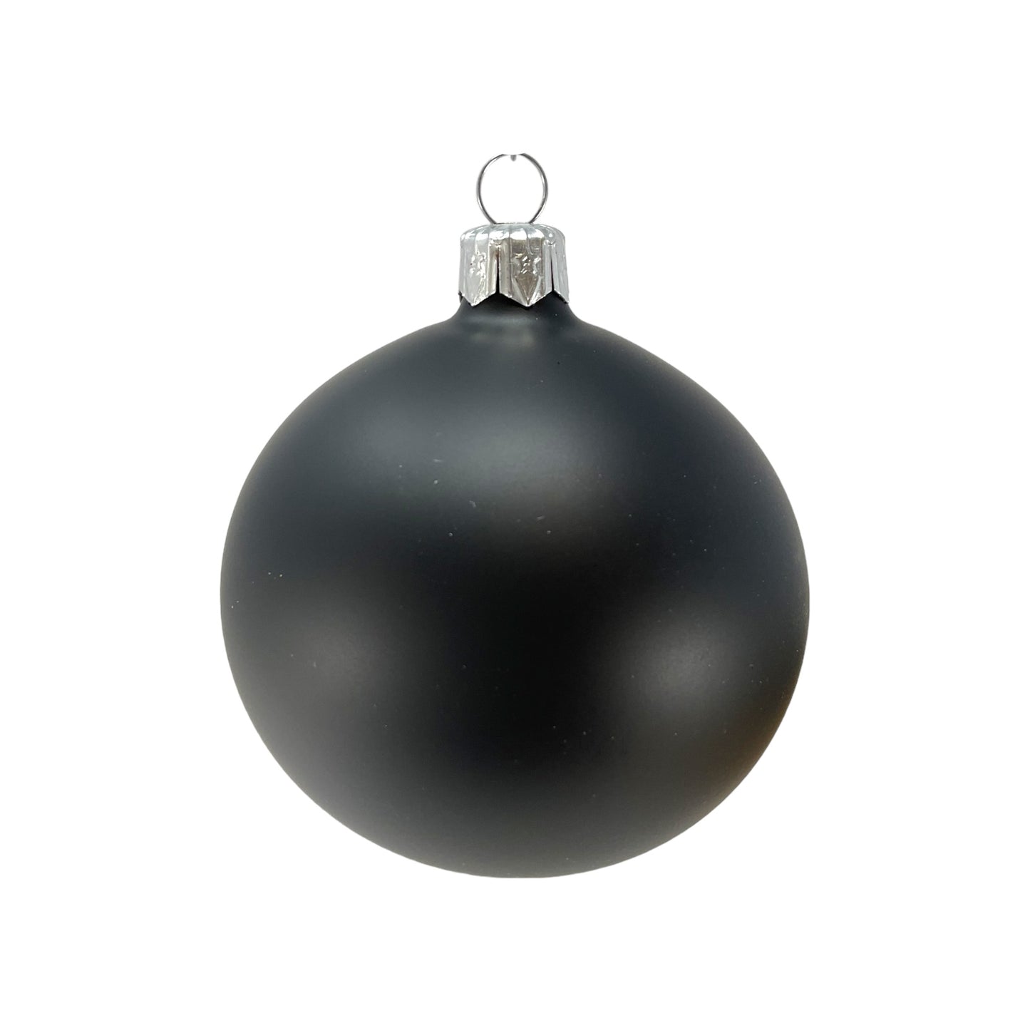 Pinnacle Peak Trading Black Shiny and Matte Polish Glass 80mm Ball Bauble Ornaments 6 Piece Made in Poland 3.1 Inch
