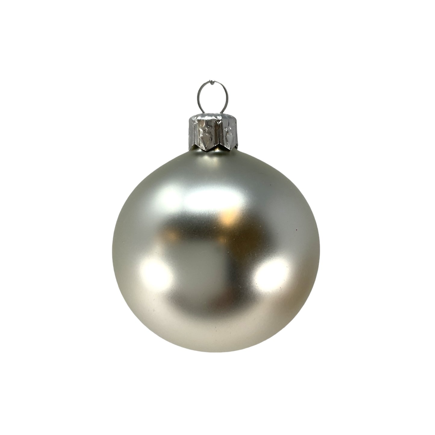 Pinnacle Peak Trading Silver Shiny and Matte Polish Glass 60mm Ball Bauble Ornaments 6 Piece Made in Poland 2.4 Inch