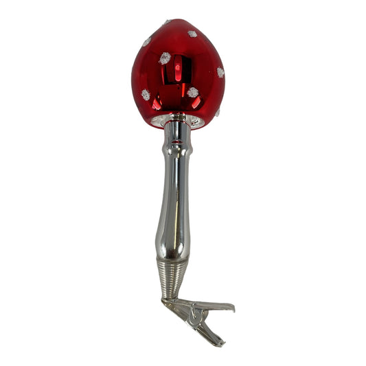 Red Top Long Stemmed Mushroom Clip Ornament