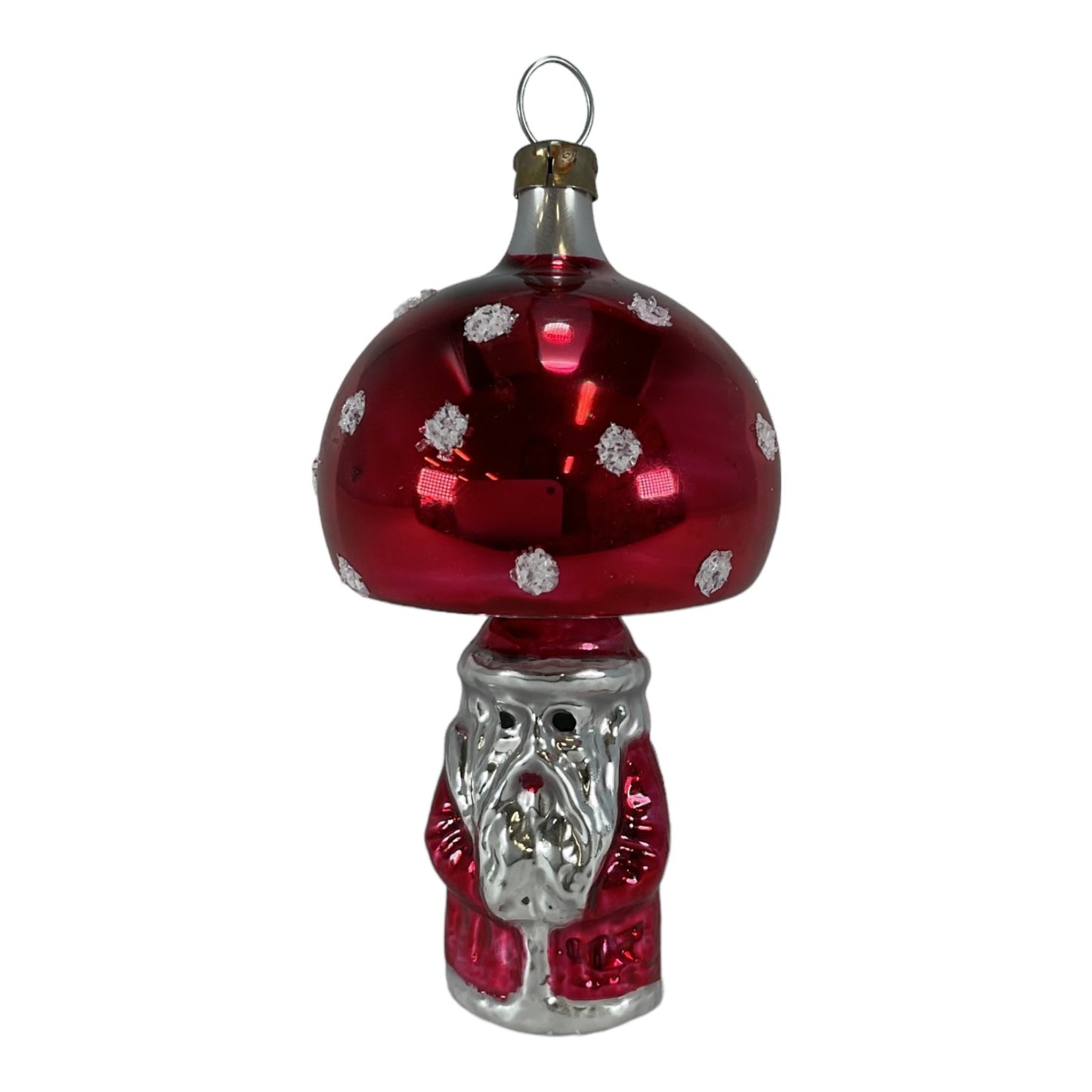 Santa Claus with Mushroom Top Hanging Ornament
