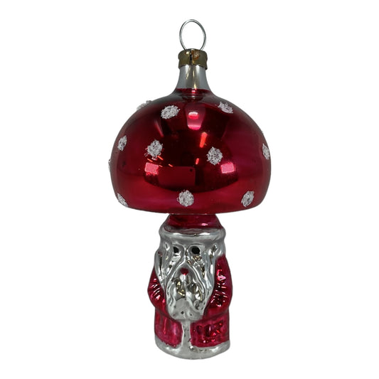 Santa Claus with Mushroom Top Hanging Ornament