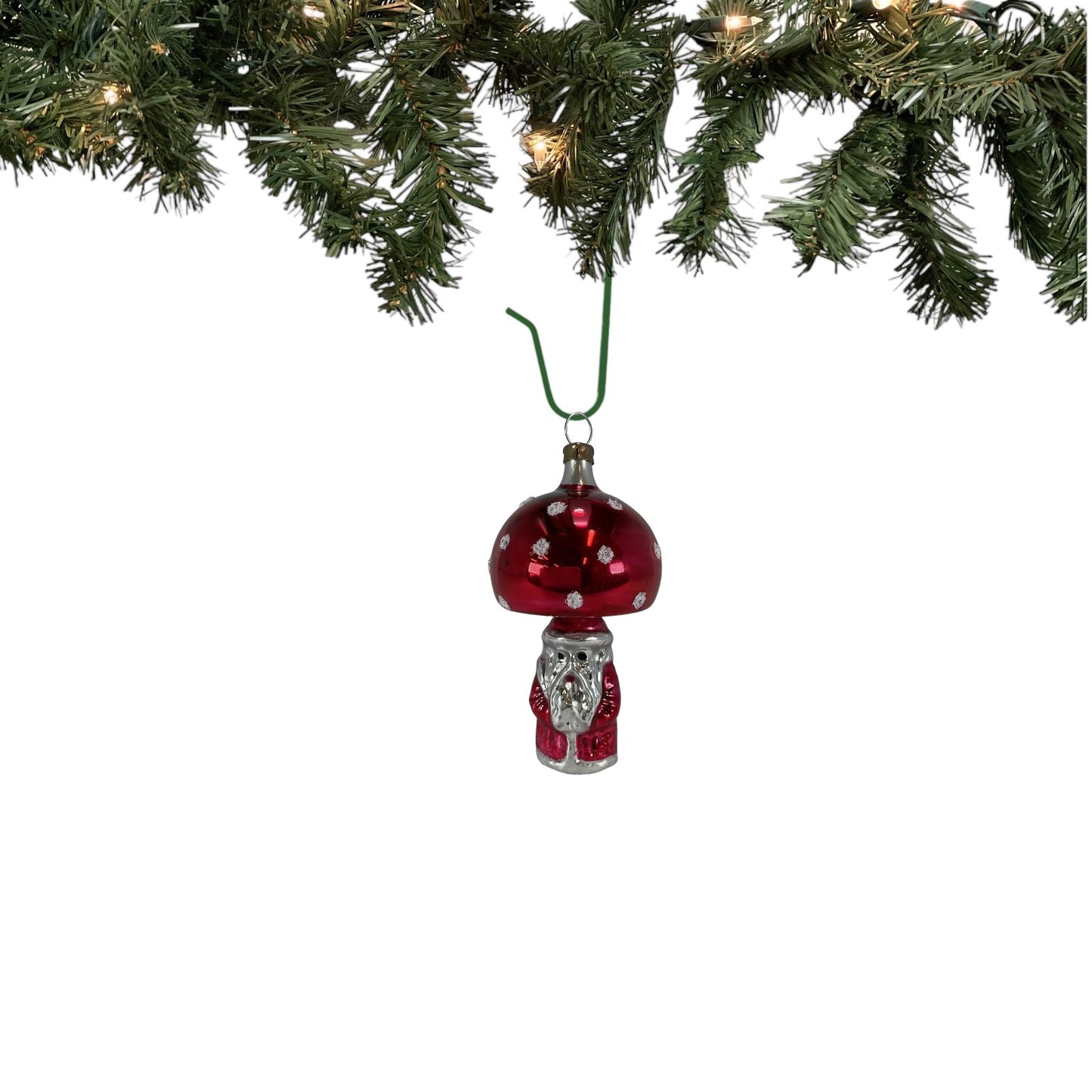Santa Claus with Mushroom Top Hanging Ornament