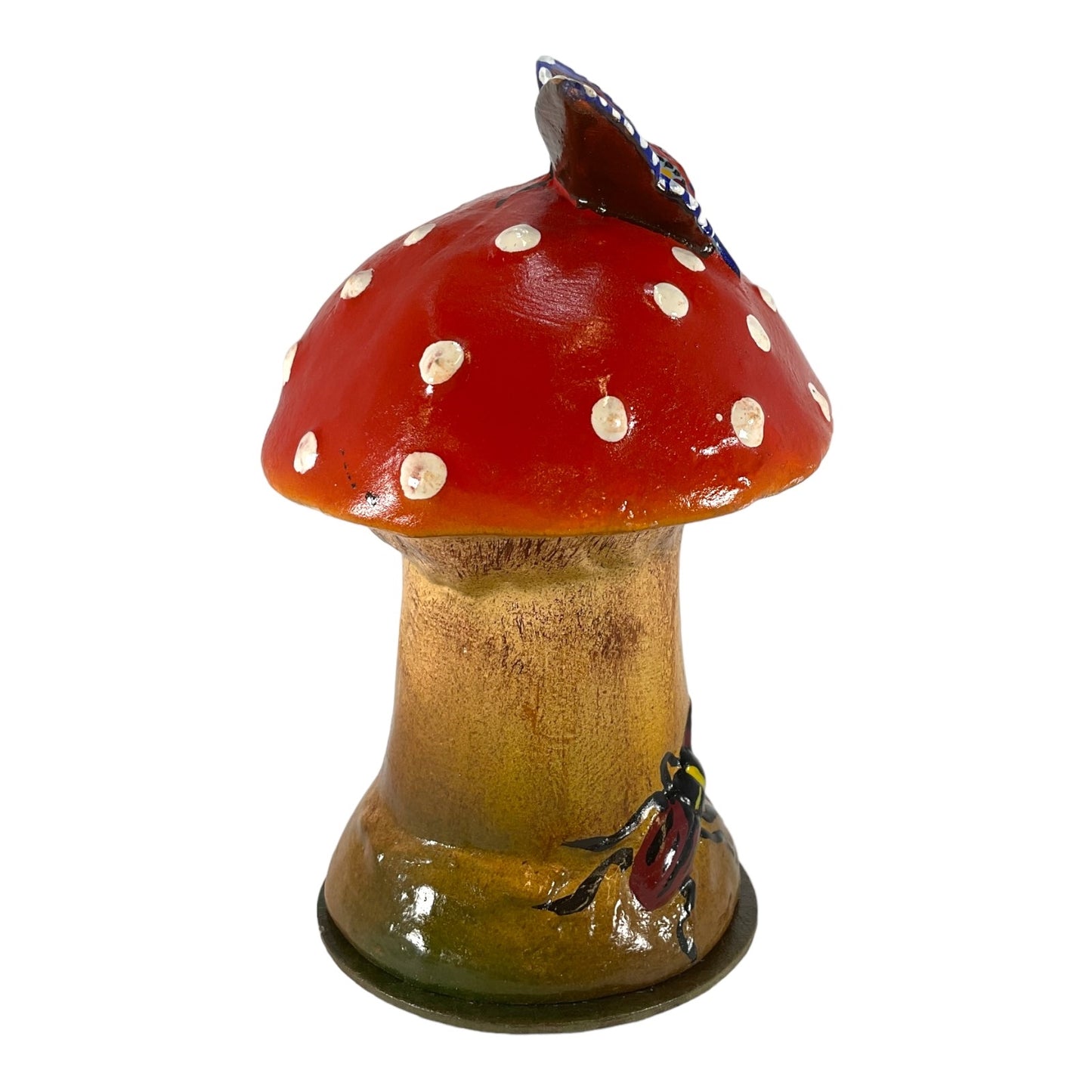 Red Top Mushroom with Butterfly and Bettle Candy Container