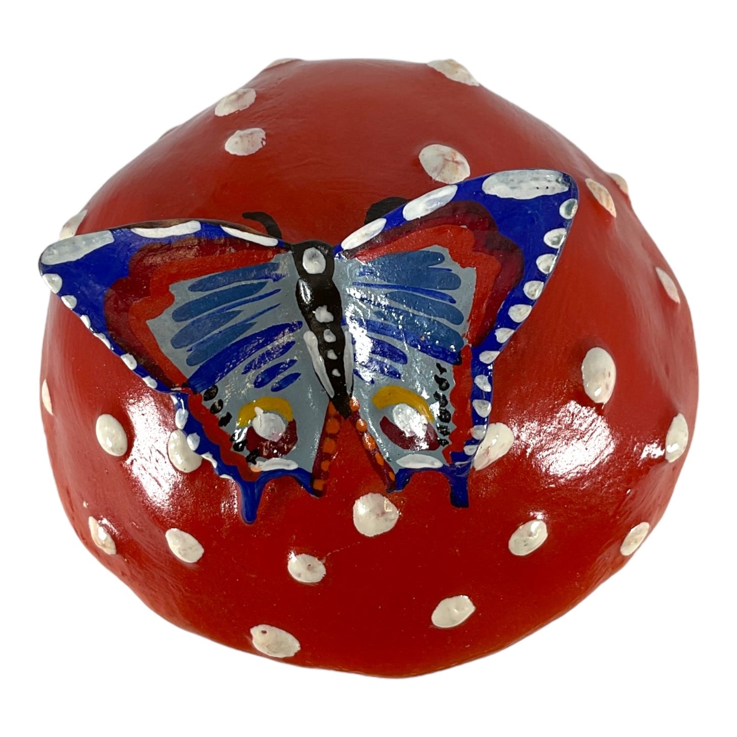 Red Top Mushroom with Butterfly and Bettle Candy Container