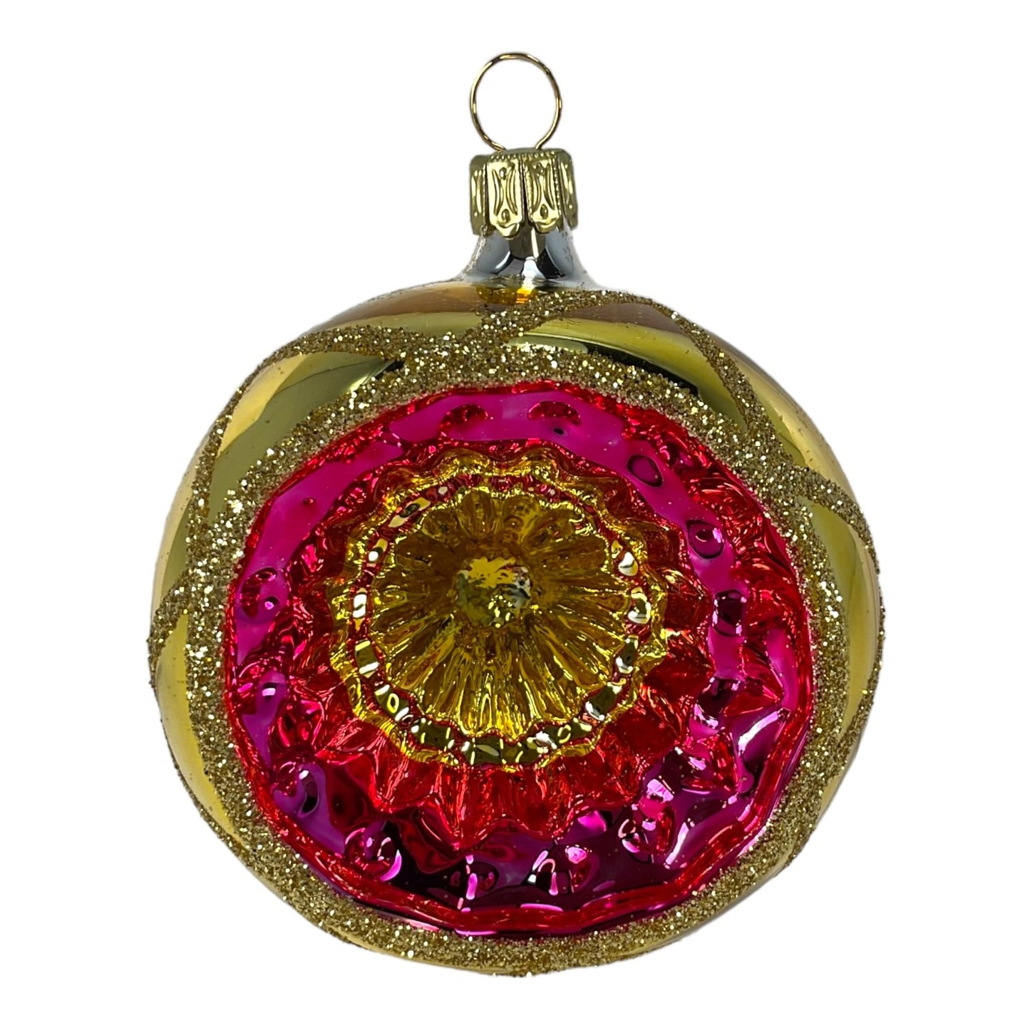 Multi Color Round Reflector Bowl Gold Ball German Glass Christmas Ornaments
