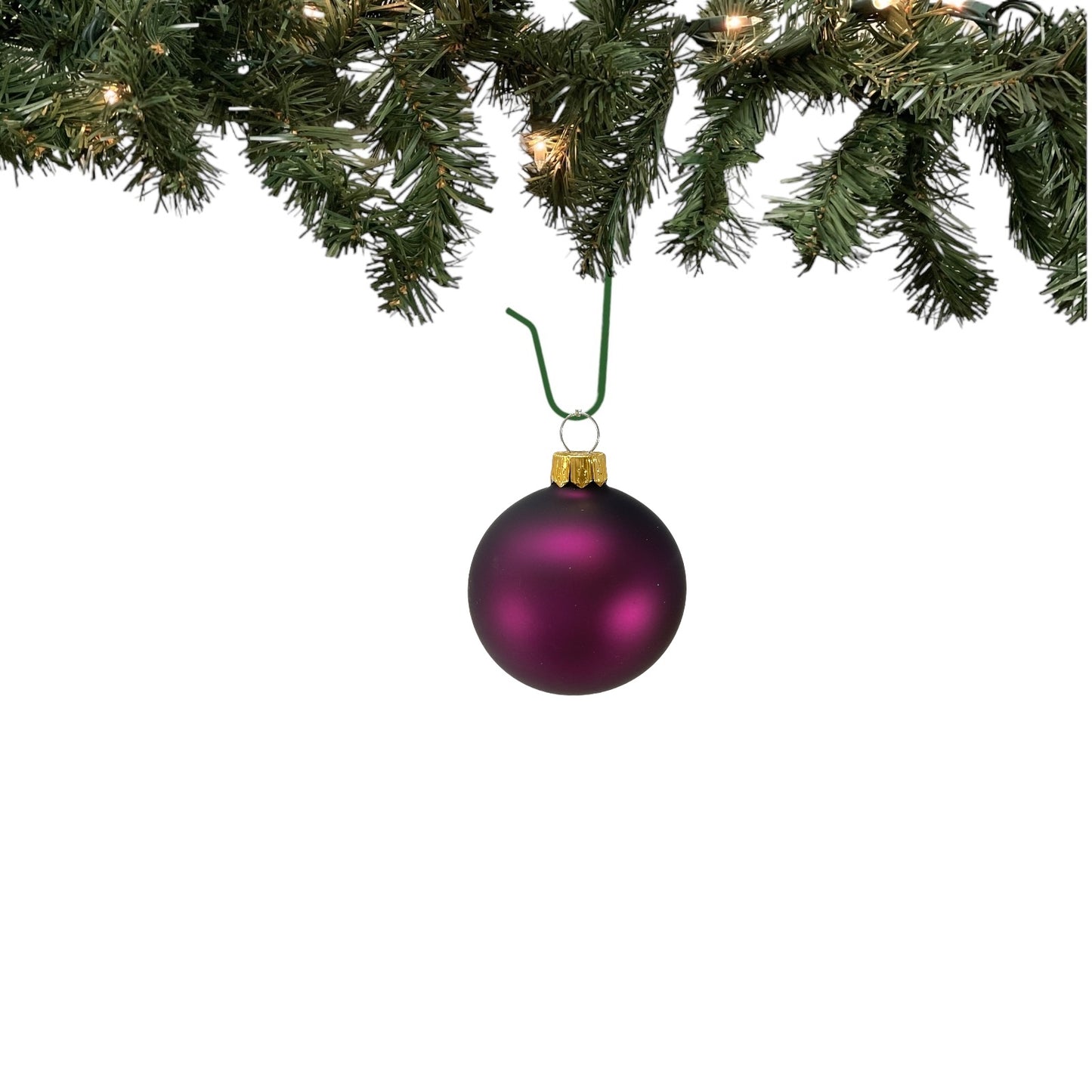 Pinnacle Peak Trading Dark Purple Shiny and Matte Polish Glass 60mm Ball Bauble Ornaments 6 Piece Made in Poland 2.4 Inch