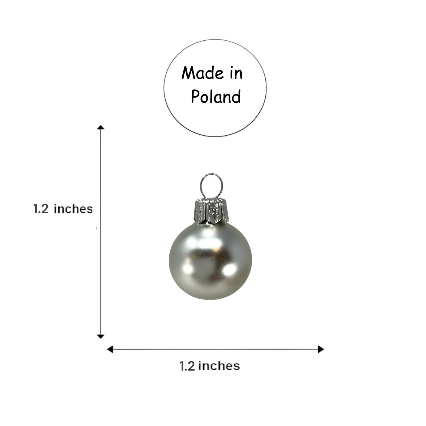 Pinnacle Peak Trading Silver Shiny and Matte Polish Glass 30mm Ball Bauble Ornaments 20 Piece Made in Poland 1.2 Inch