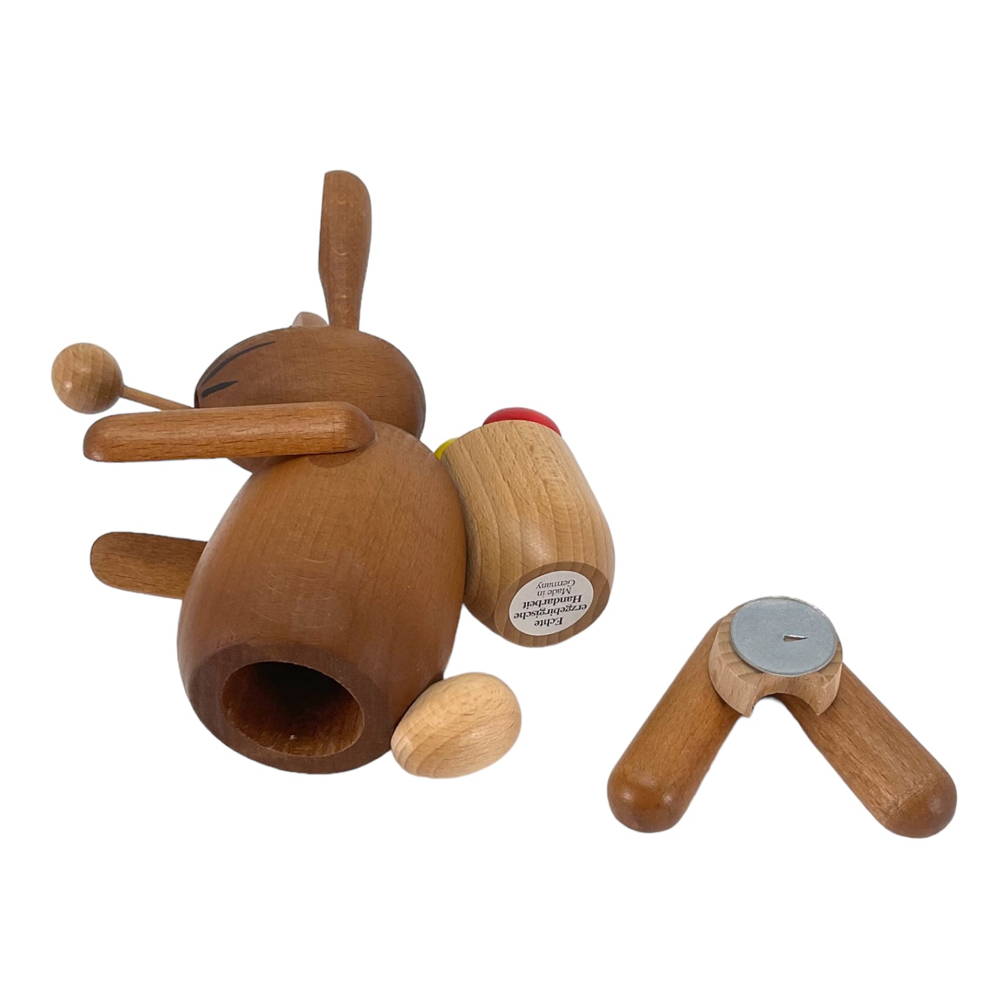 Pinnacle Peak Trading Easter Bunny Rabbit with Basket of Eggs German Wood Incense Smoker 7 inch