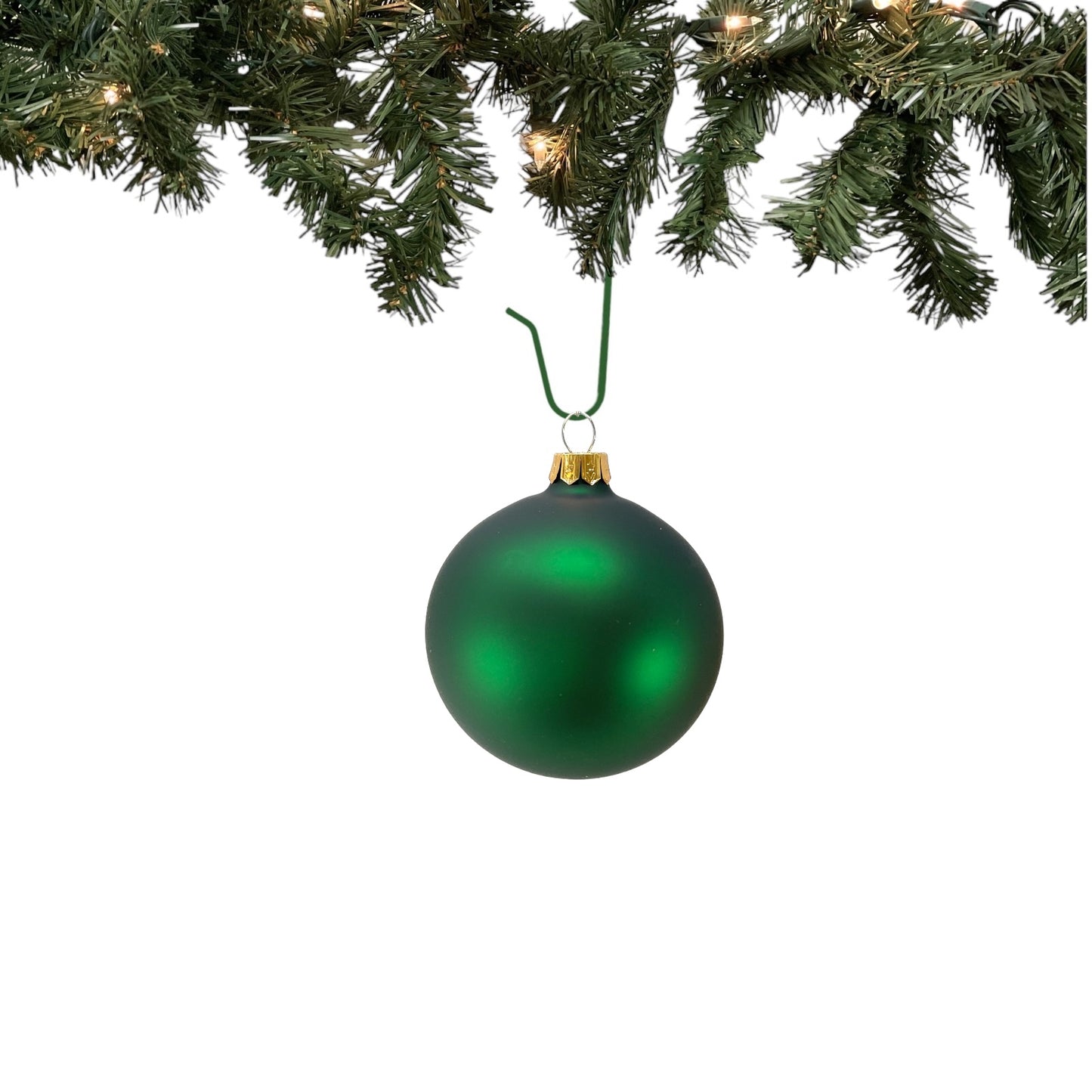 Pinnacle Peak Trading Christmas Green Shiny and Matte Polish Glass 80mm Ball Bauble Ornaments 6 Piece Made in Poland 3.1 Inch