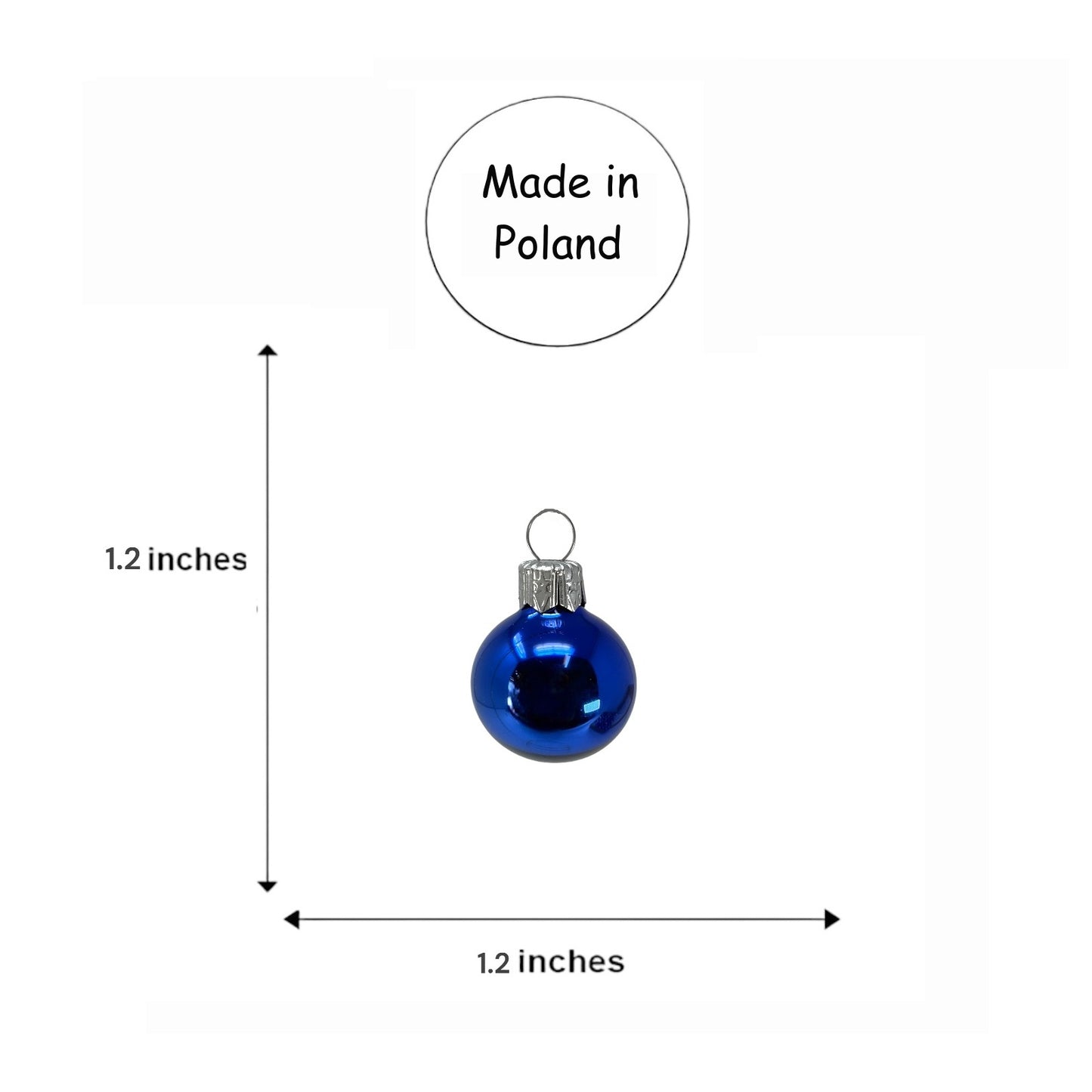 Pinnacle Peak Trading Blue Shiny and Matte Polish Glass 30mm Ball Bauble Ornaments 20 Piece Made in Poland 1.2 Inch