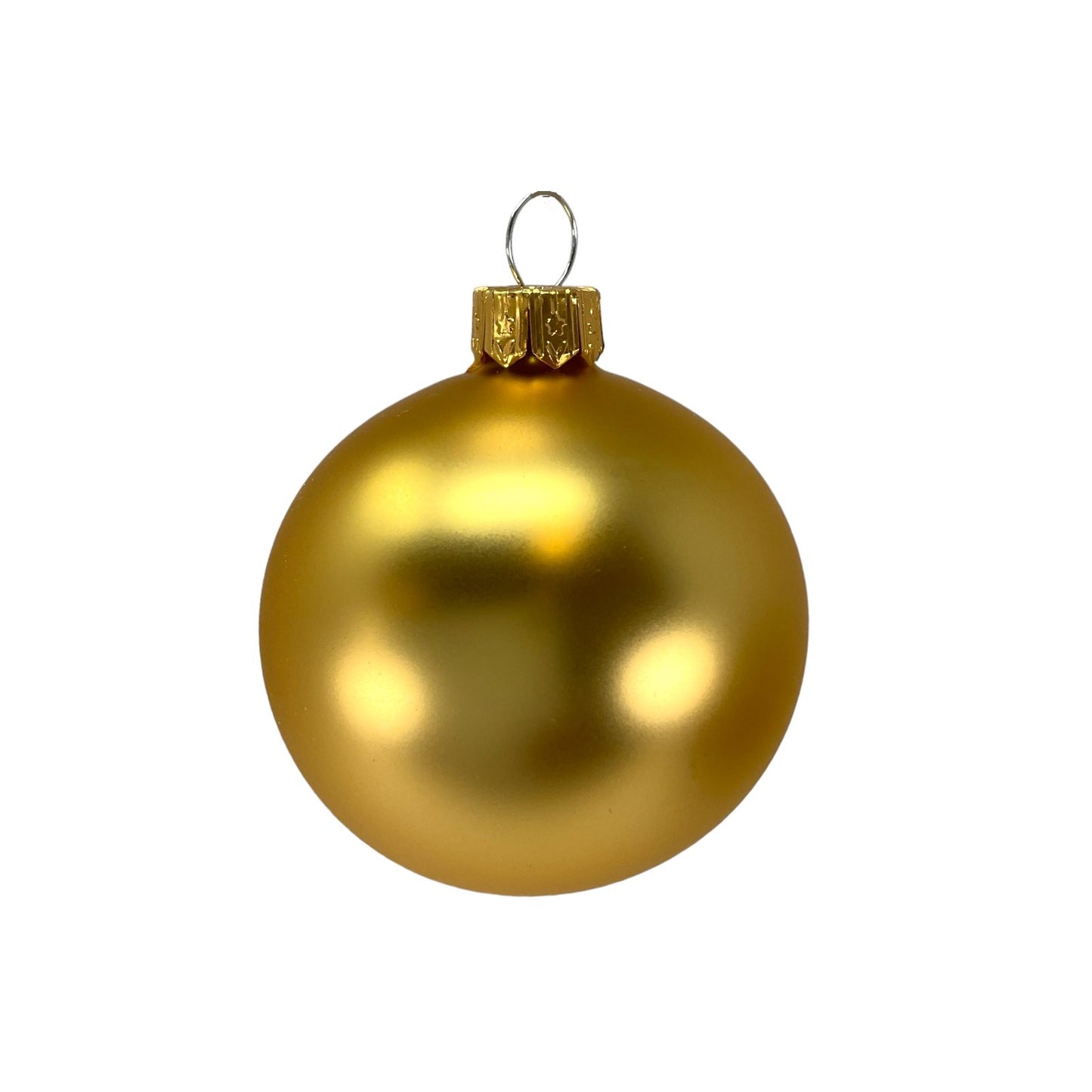 Pinnacle Peak Trading Gold Shiny and Matte Polish Glass 60mm Ball Bauble Ornaments 6 Piece Made in Poland 2.4 Inch