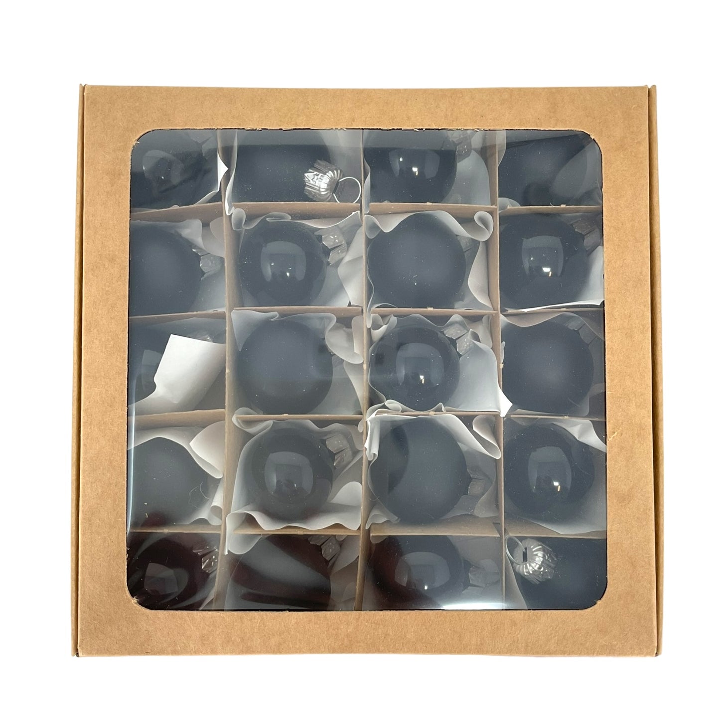 Pinnacle Peak Trading Black Shiny and Matte Polish Glass 30mm Ball Bauble Ornaments 20 Piece Made in Poland 1.2 Inch