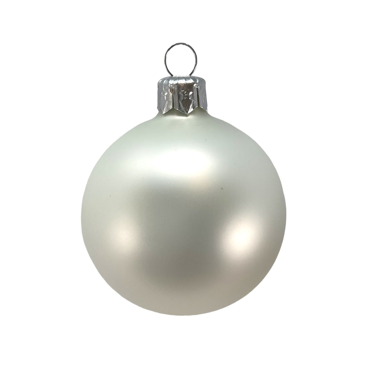 Pinnacle Peak Trading White Shiny and Matte Polish Glass 60mm Ball Bauble Ornaments 6 Piece Made in Poland 2.4 Inch