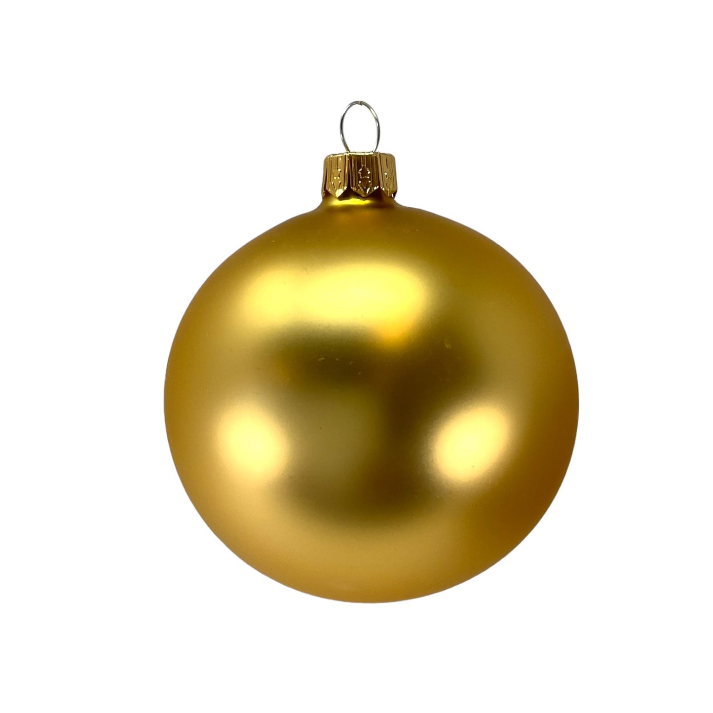 Pinnacle Peak Trading Gold Shiny and Matte Polish Glass 80mm Ball Bauble Ornaments 6 Piece Made in Poland 3.1 Inch