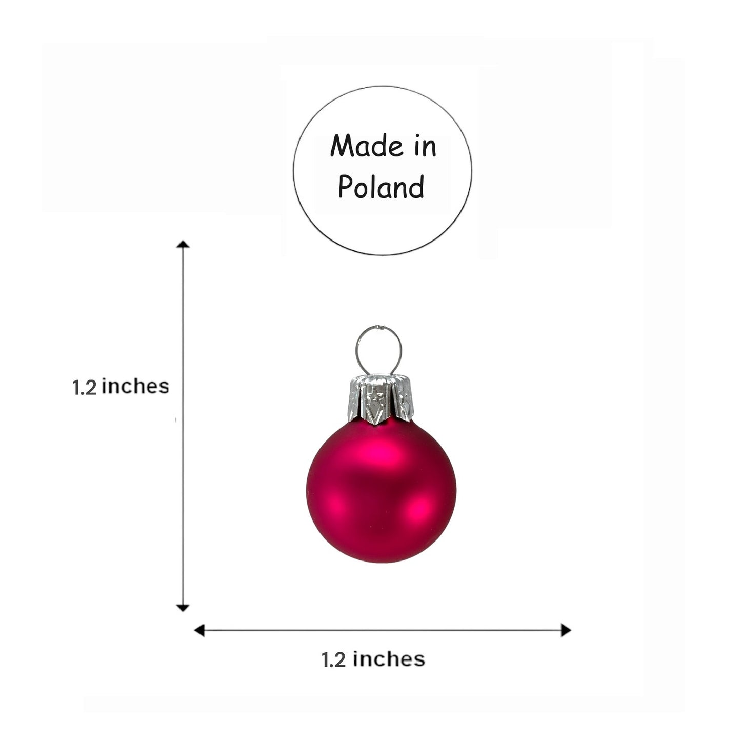 Pinnacle Peak Trading Pink Shiny and Matte Polish Glass 30mm Ball Bauble Ornaments 20 Piece Made in Poland 1.2 Inch