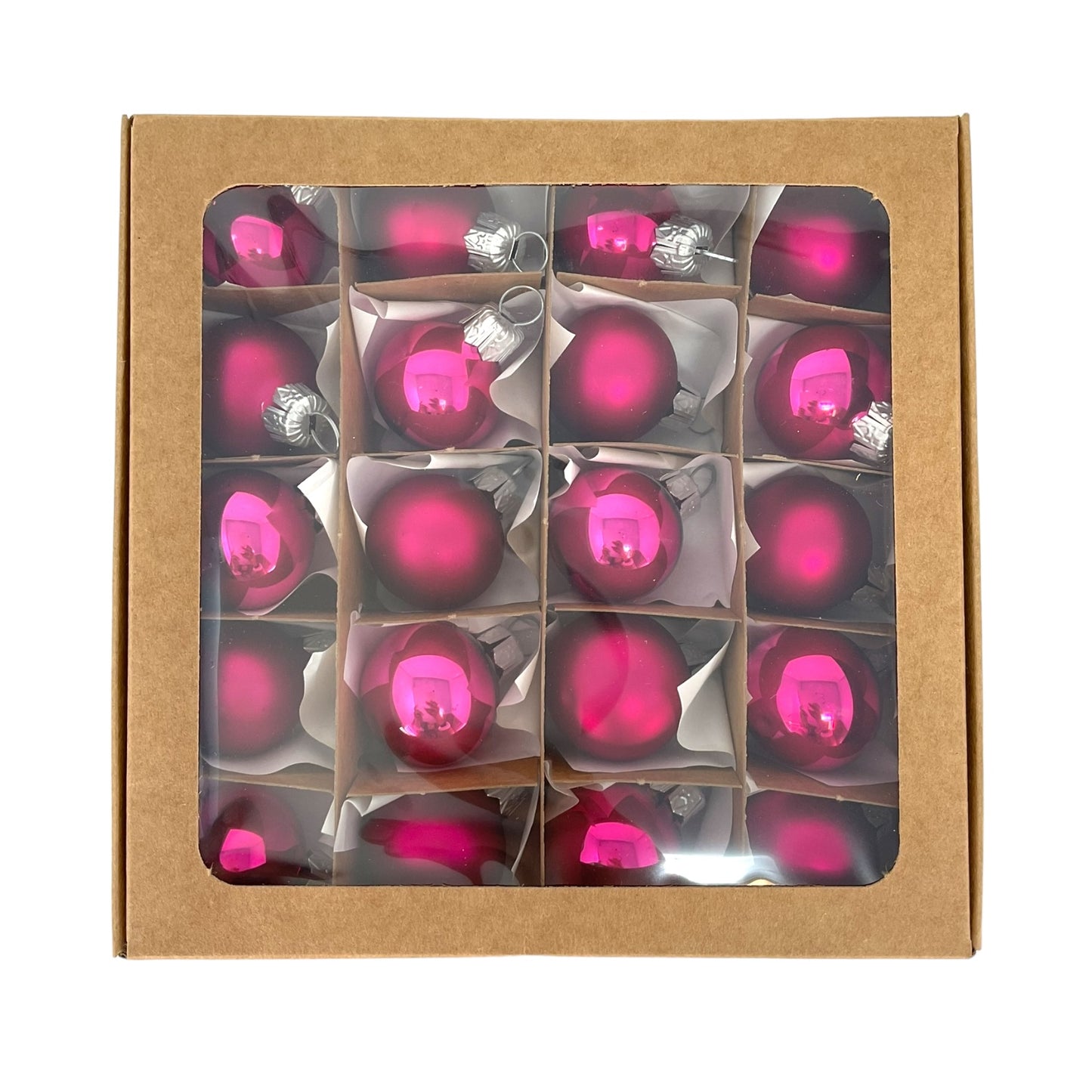 Pinnacle Peak Trading Pink Shiny and Matte Polish Glass 30mm Ball Bauble Ornaments 20 Piece Made in Poland 1.2 Inch