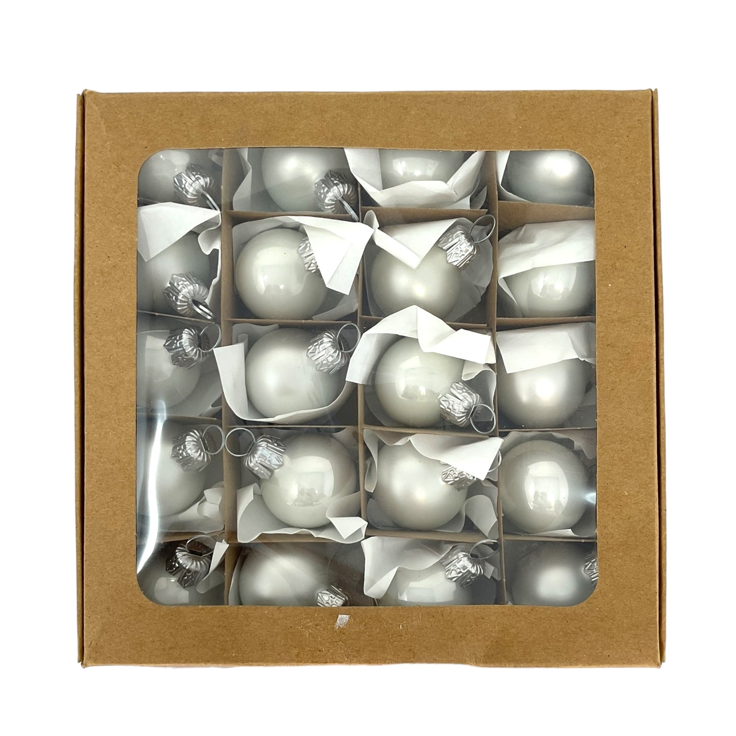 Pinnacle Peak Trading White Shiny and Matte Polish Glass 30mm Ball Bauble Ornaments 20 Piece Made in Poland 1.2 Inch