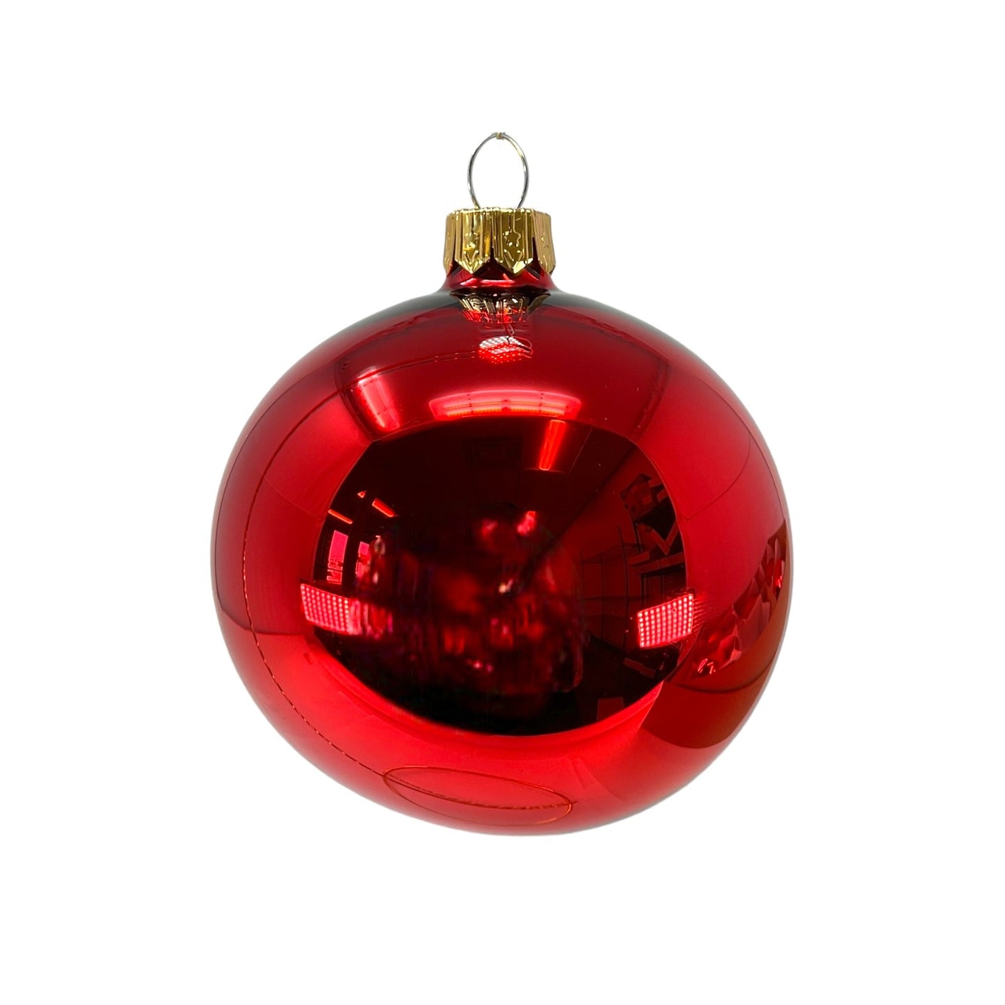 Pinnacle Peak Trading Red Shiny and Matte Polish Glass 80mm Ball Bauble Ornaments 6 Piece Made in Poland 3.1 Inch