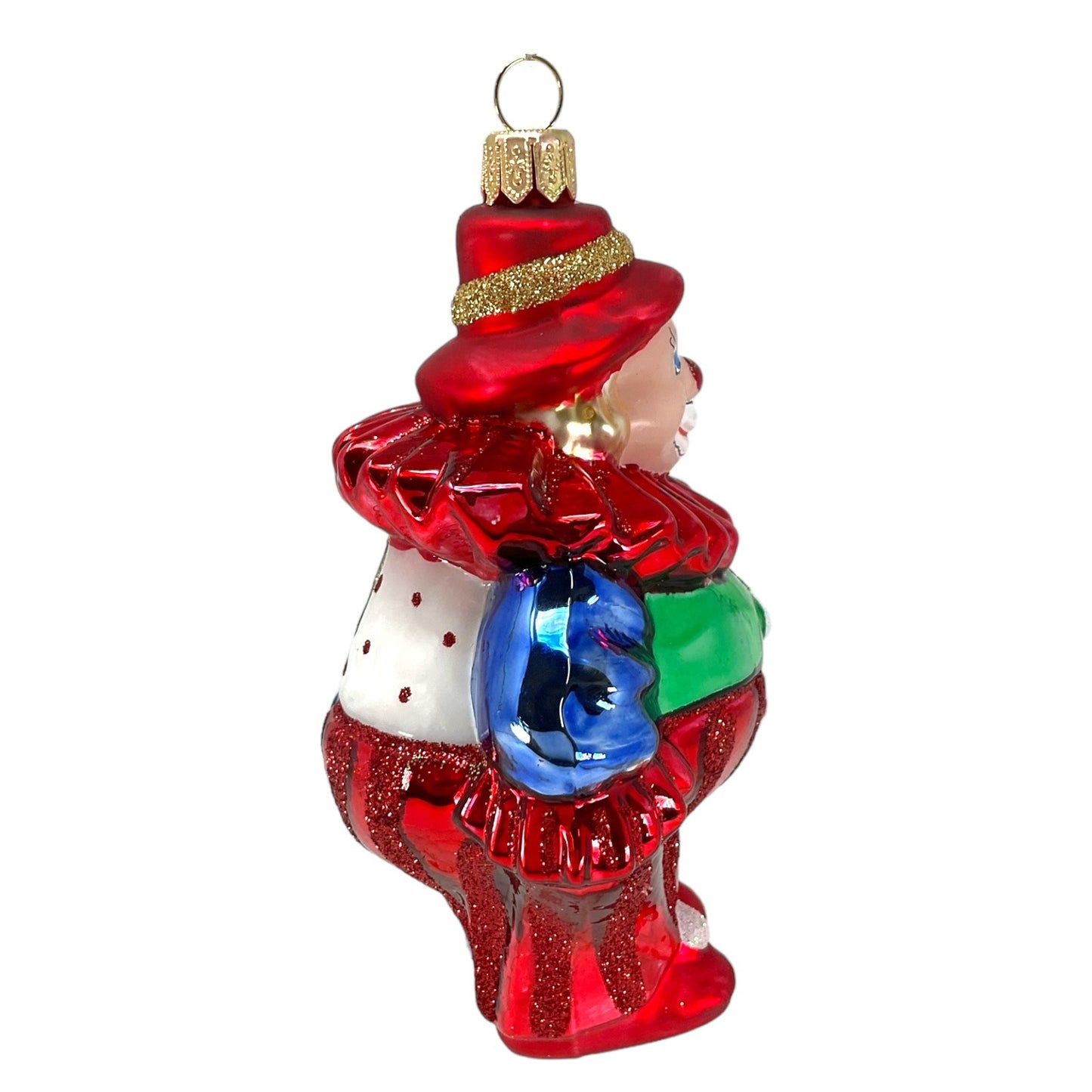 Pinnacle Peak Trading Colorful Happy Smiling Clown Polish Mouth Blown Glass Christmas Tree Ornament 4.75 inch