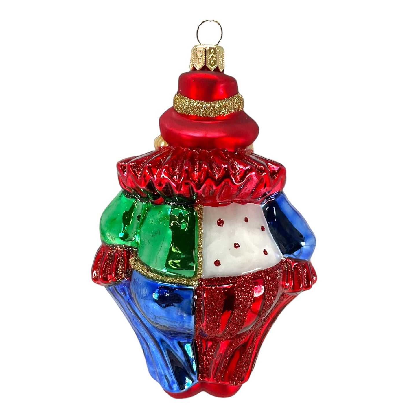 Pinnacle Peak Trading Colorful Happy Smiling Clown Polish Mouth Blown Glass Christmas Tree Ornament 4.75 inch