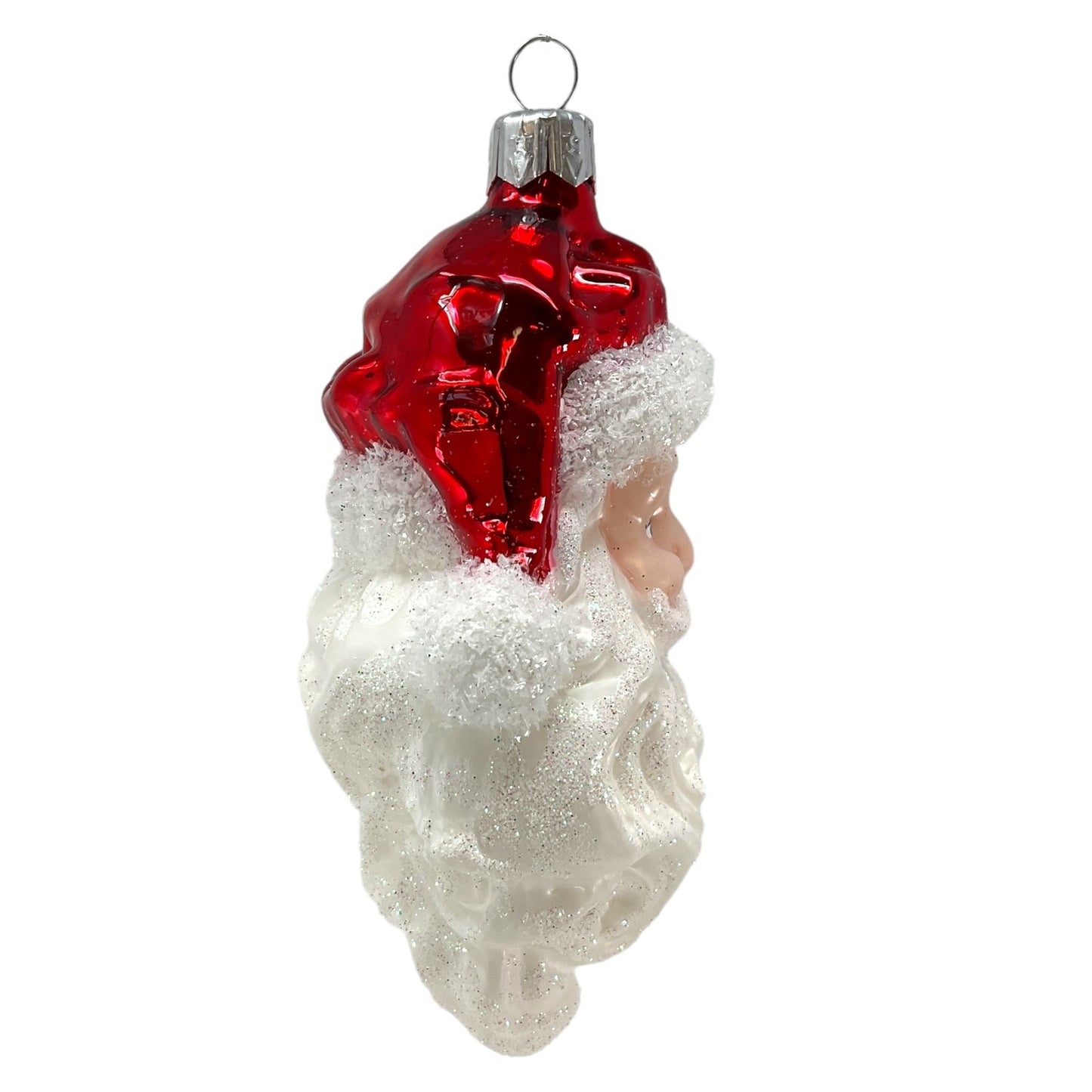 Pinnacle Peak Trading Classic Smiling Santa Claus Face Polish Glass Christmas Tree Ornament 5.5 inch