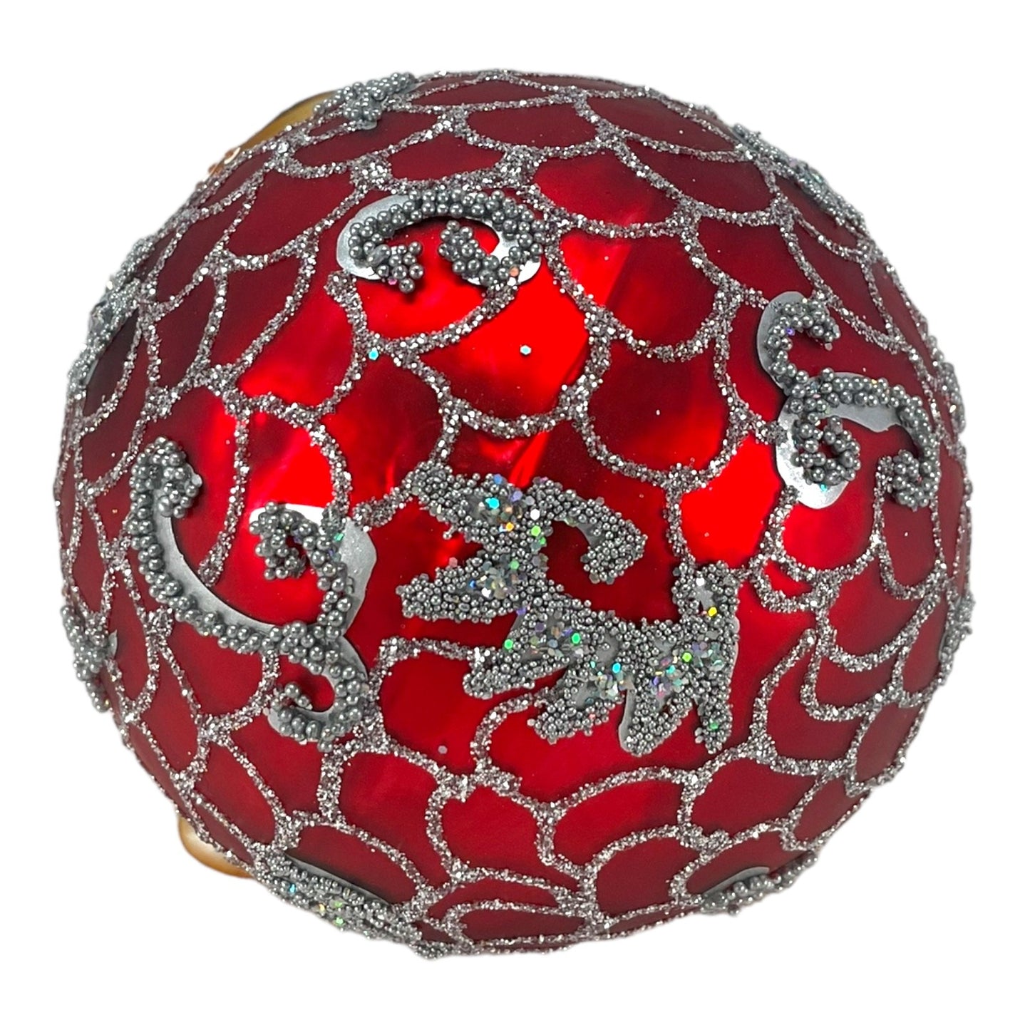 Pinnacle Peak Trading Octopus on Red and Silver Ball Polish Glass Christmas Ornament 5 inch