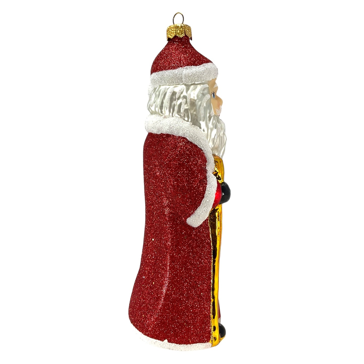 Pinnacle Peak Trading Santa Claus with Bag of Presents Large Polish Glass Christmas Ornament 8.5 inch