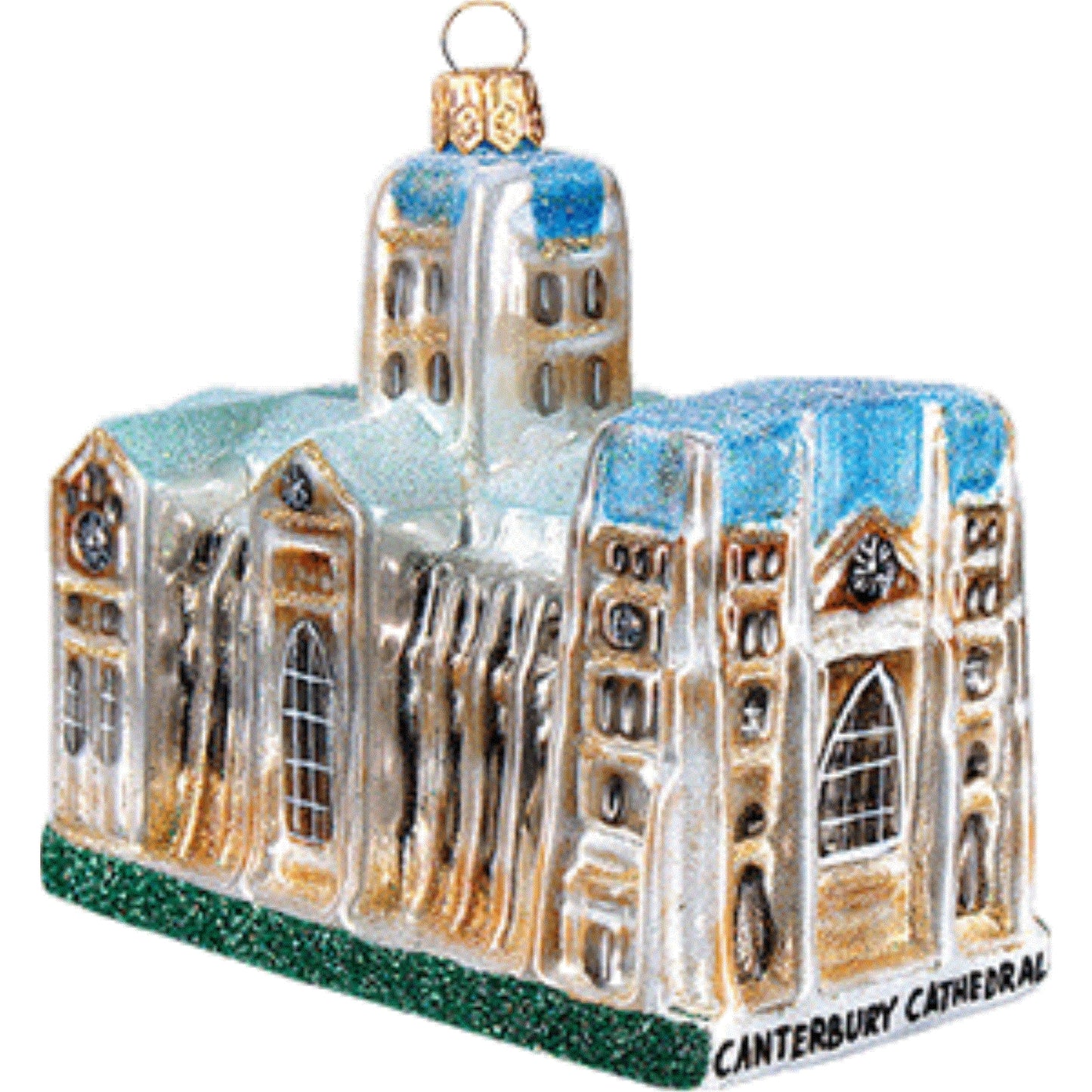 Canterbury Cathedral Kent England Polish Glass Christmas Ornament Made in Poland