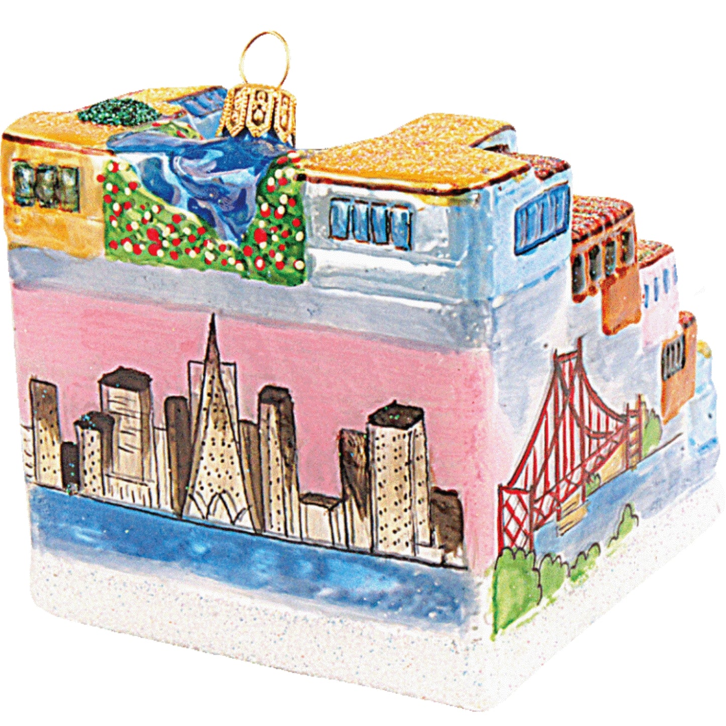Lombard Street Polish Glass Christmas Tree Ornament Travel USA San Francisco
