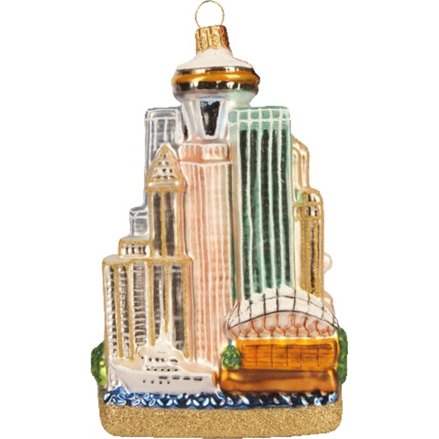 Pinnacle Peak Trading Seattle Washington Landscape Polish Glass Christmas Ornament Travel Decoration