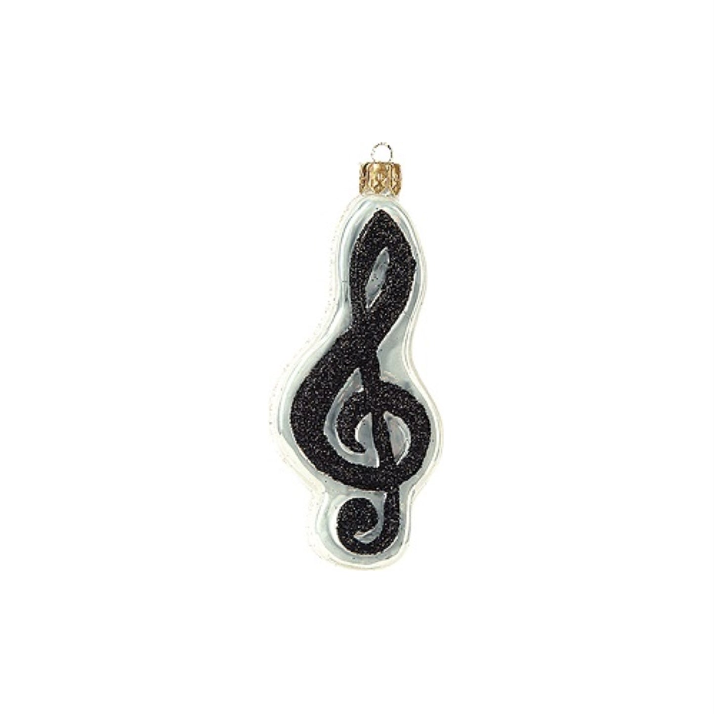Musical Treble Clef Symbol Polish Blown Glass Christmas Ornament Decoration