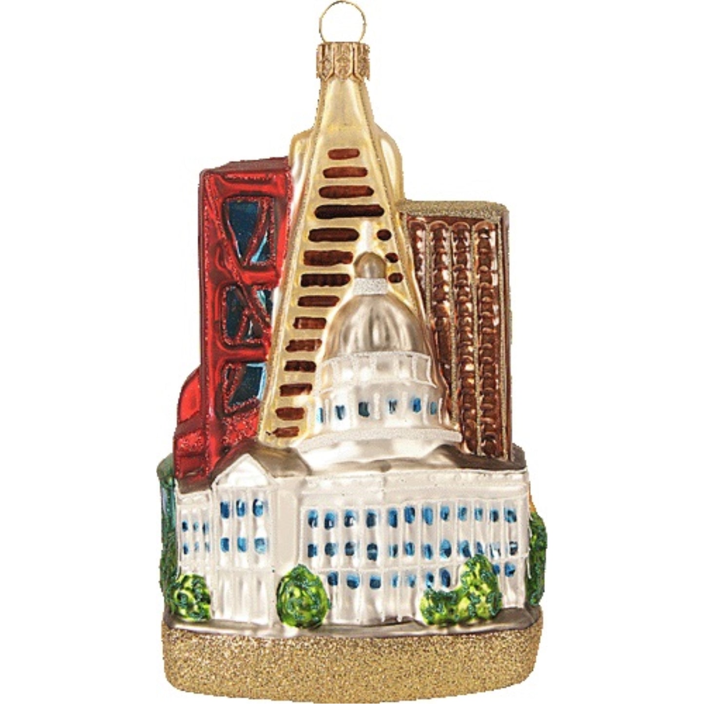 San Francisco California Skyline Landscape Polish Glass Christmas Ornament