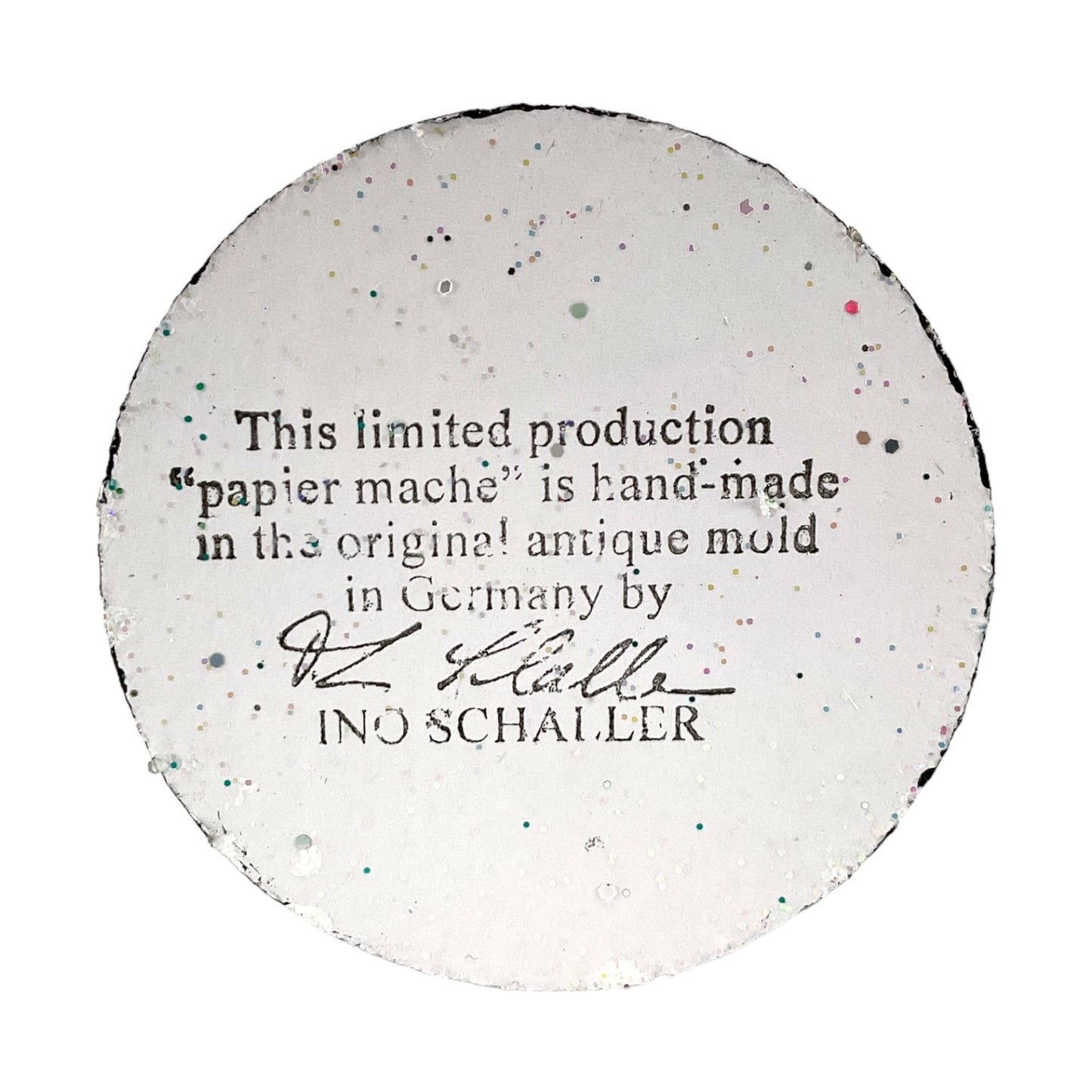 Pinnacle Peak Trading Ino Schaller Petrol Blue Sponged Santa with Silver Tree German Paper Mache