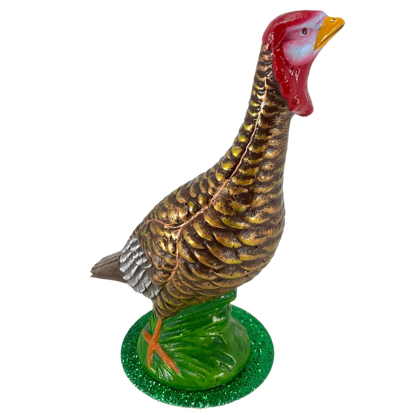 Pinnacle Peak Trading Ino Schaller Paper Mache Female Thanksgiving Turkey Decoration Handcrafted Germany