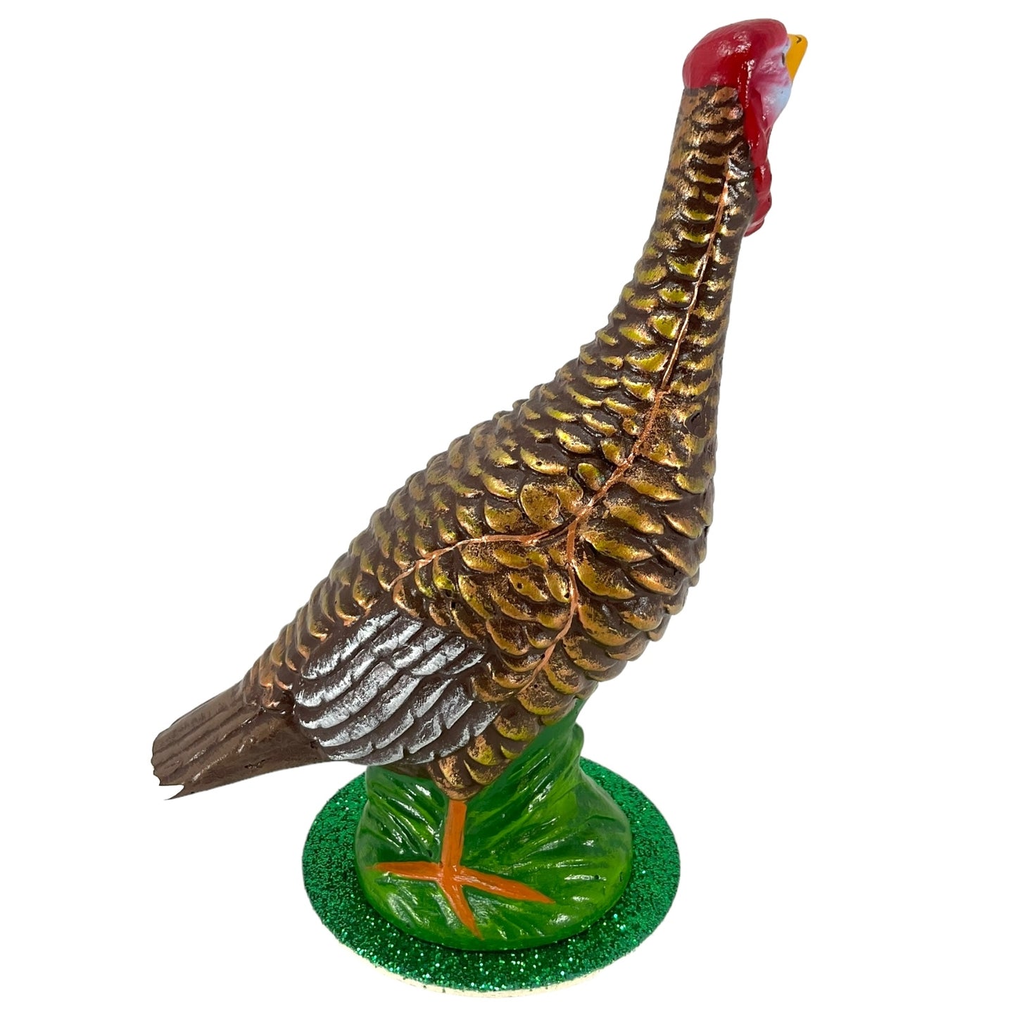 Pinnacle Peak Trading Ino Schaller Paper Mache Female Thanksgiving Turkey Decoration Handcrafted Germany