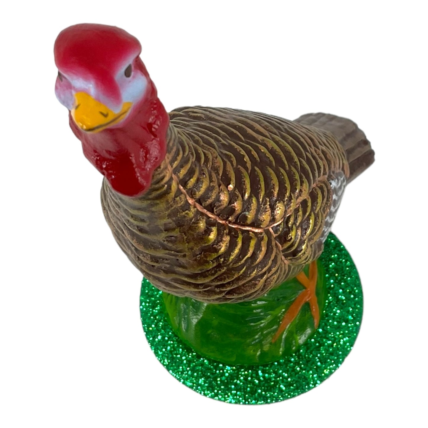 Pinnacle Peak Trading Ino Schaller Paper Mache Female Thanksgiving Turkey Decoration Handcrafted Germany