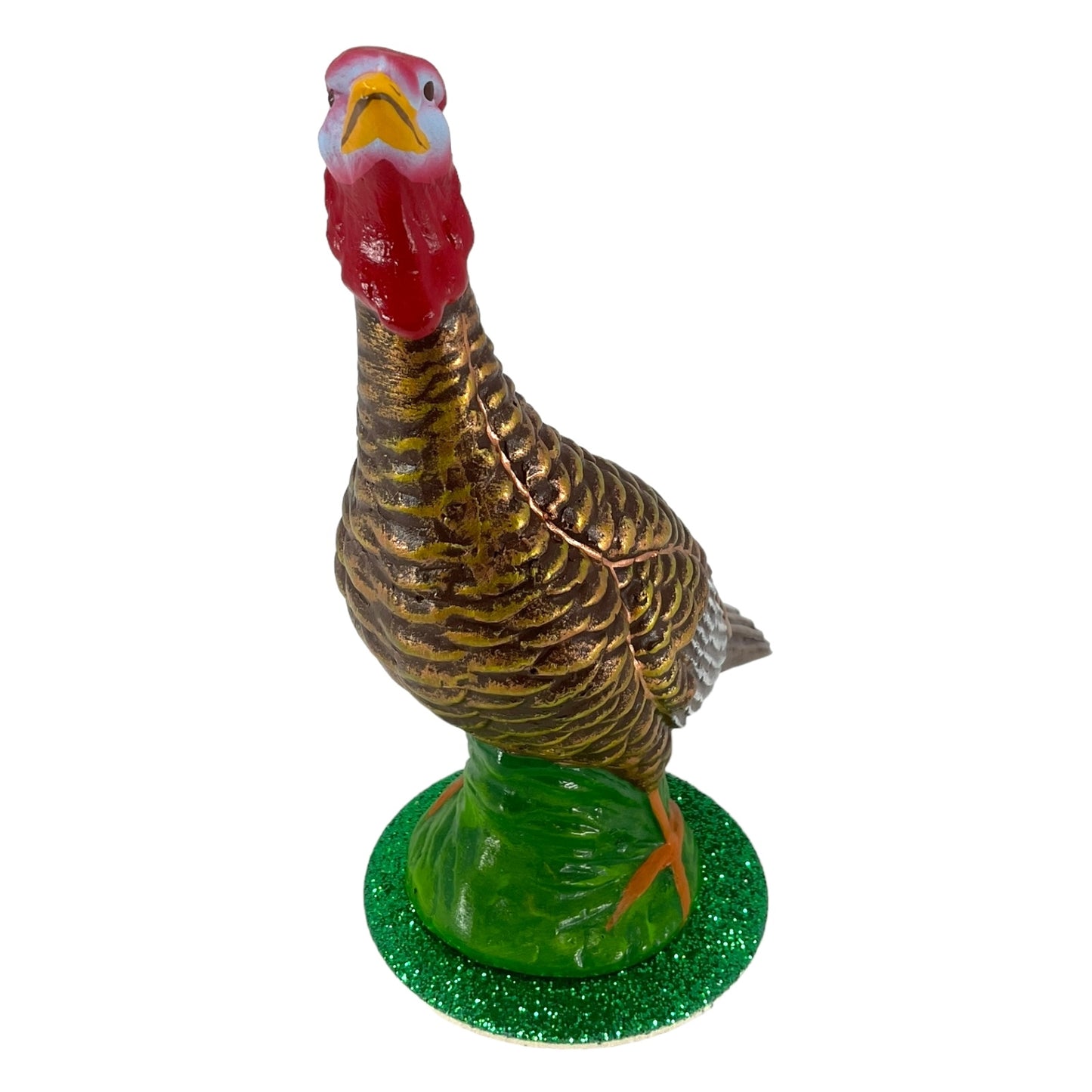 Pinnacle Peak Trading Ino Schaller Paper Mache Female Thanksgiving Turkey Decoration Handcrafted Germany