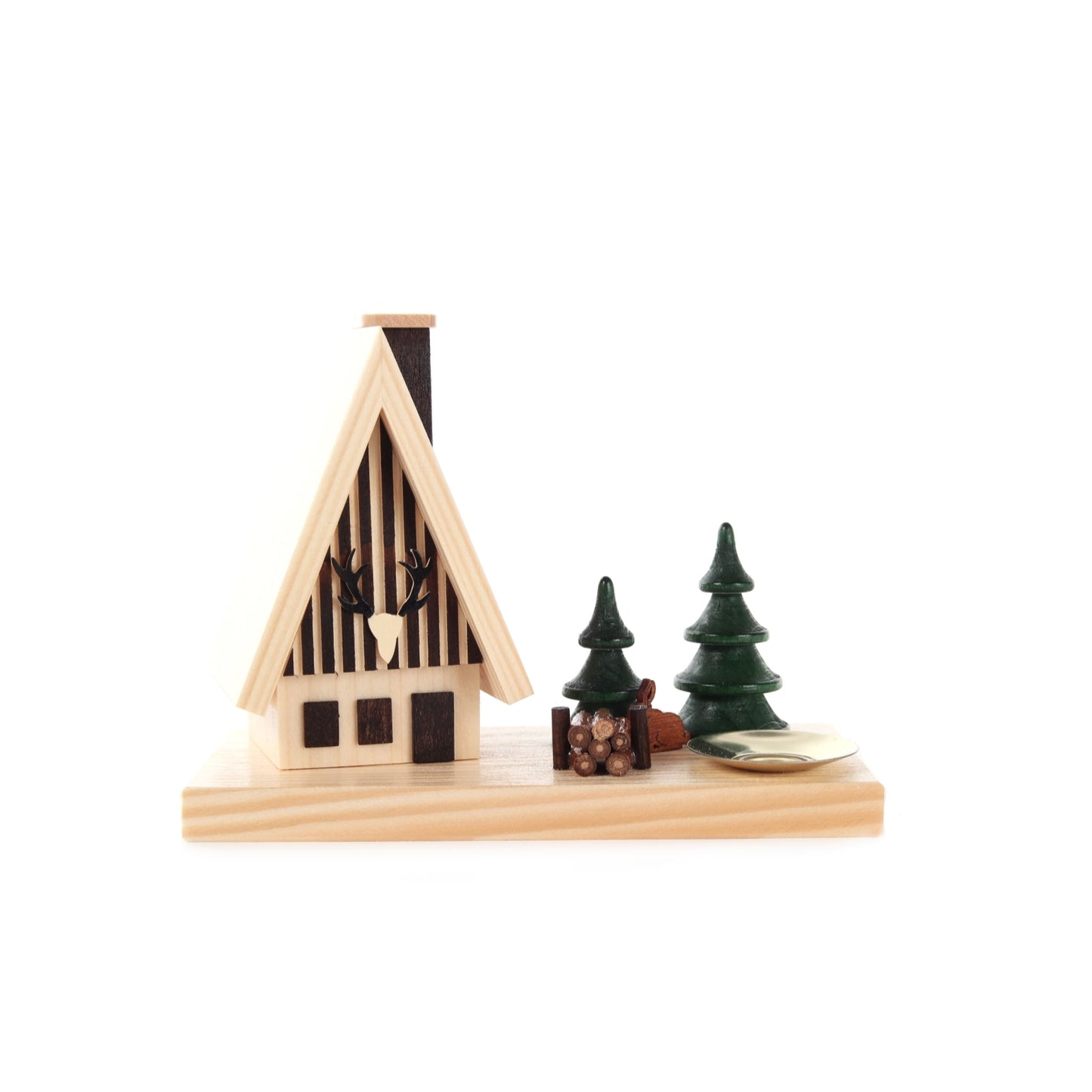 Pinnacle Peak Trading German Wood Forest Smokehouse with Rabbit Incense Smoker and Candle Holder