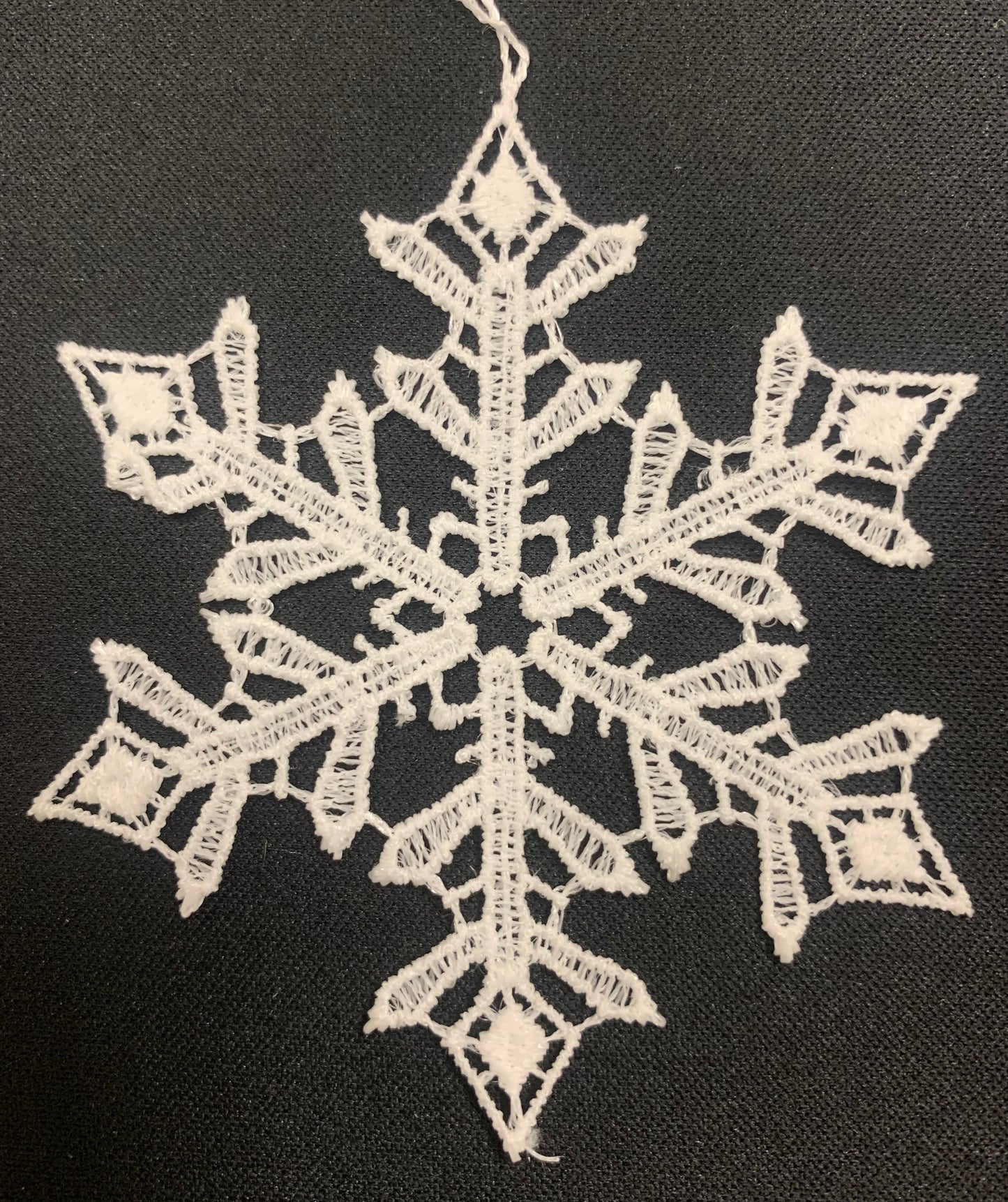 White Snowflakes Snowstars German Lace Christmas Ornaments Set of 6 Decorations