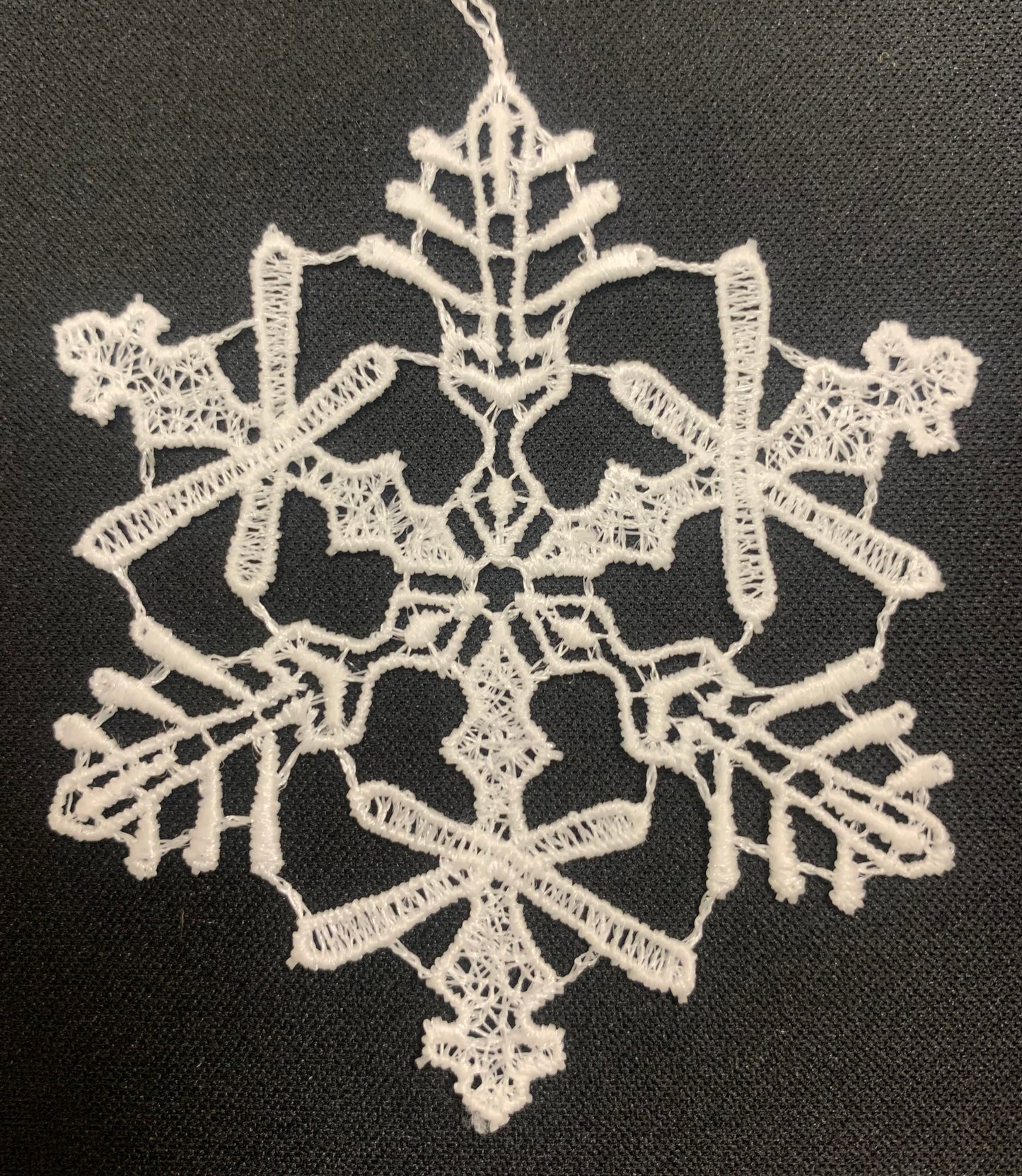 White Snowflakes Snowstars German Lace Christmas Ornaments Set of 6 Decorations