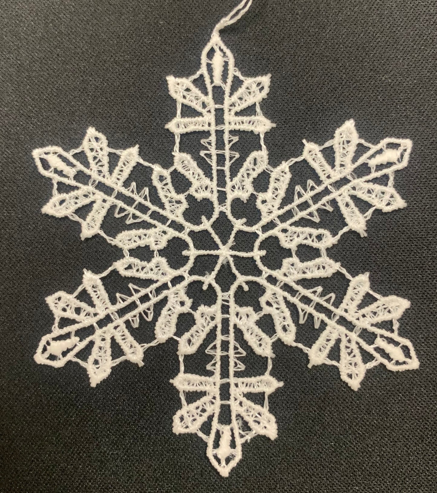 White Snowflakes Snowstars German Lace Christmas Ornaments Set of 6 Decorations