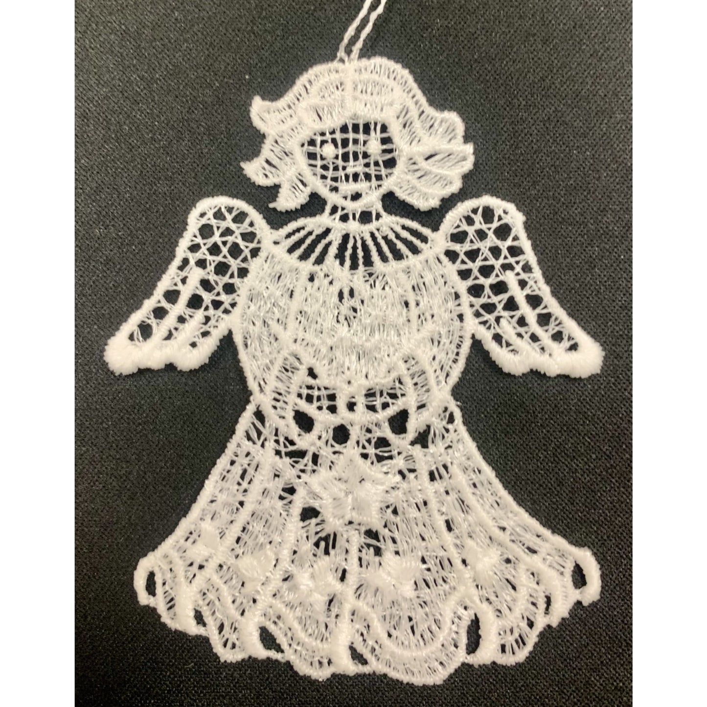 Angel Holding Star German Lace Christmas Ornament Set of 6