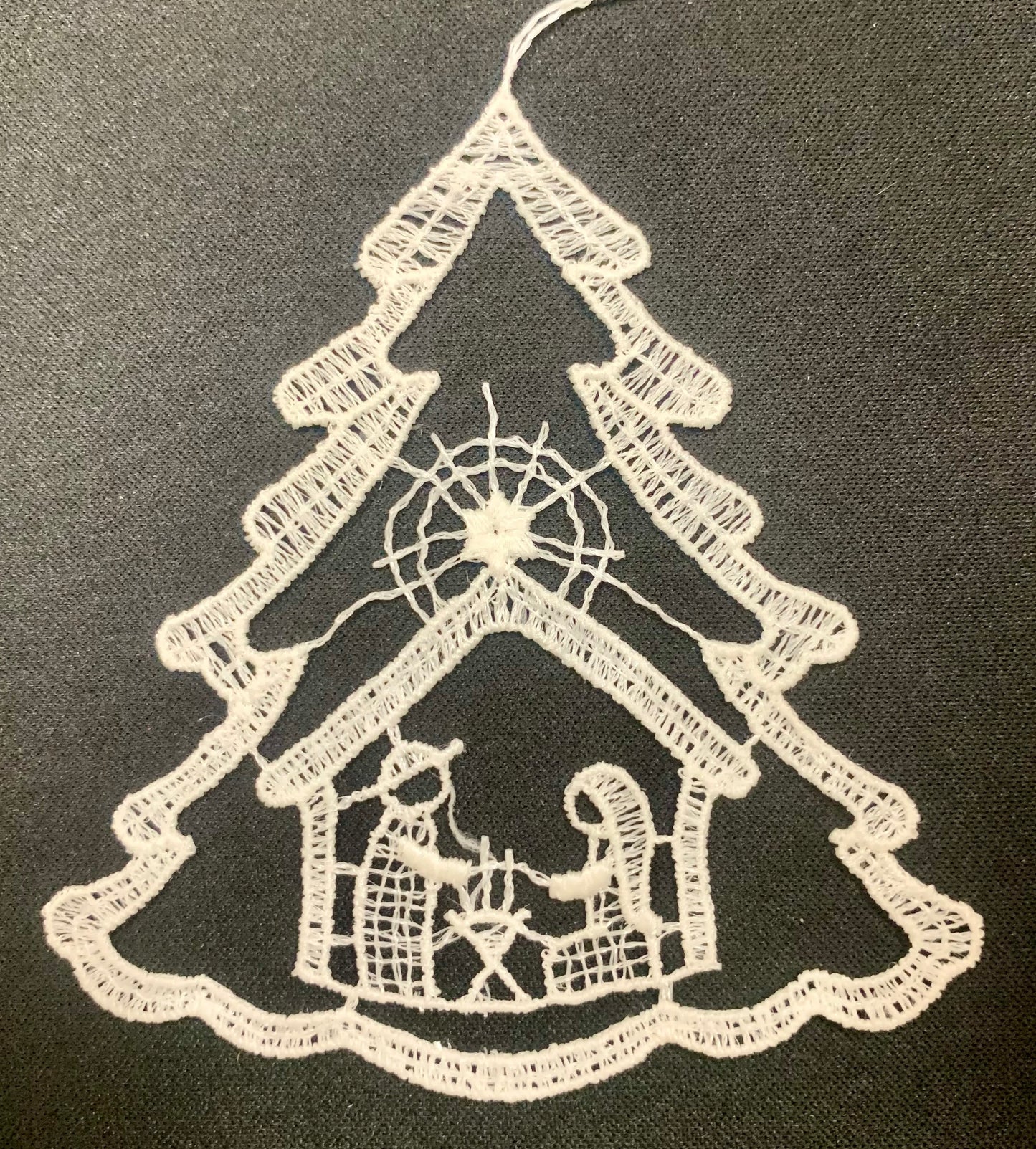 Holy Family Nativity Christmas Tree German Lace Ornaments Set of 6 Decorations