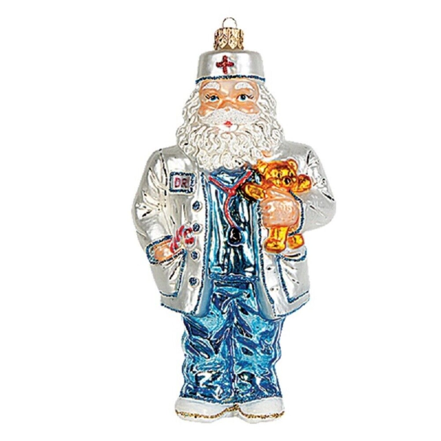 Medical Doctor Santa Claus Polish Glass Christmas Ornament Tree Decoration