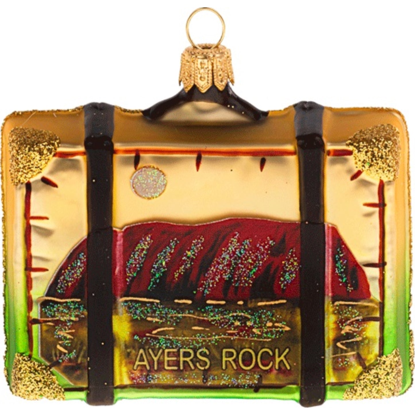 Australia Travel Suitcase Polish Blown Glass Christmas Ornament ONE Decoration