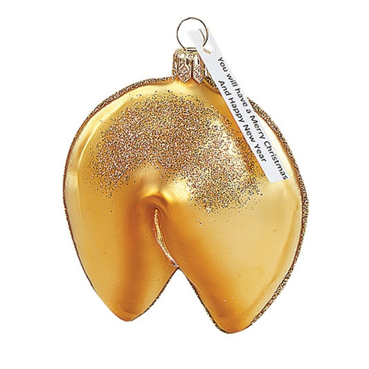 Chinese Fortune Cookie Polish Blown Glass Christmas Ornament Tree Decoration