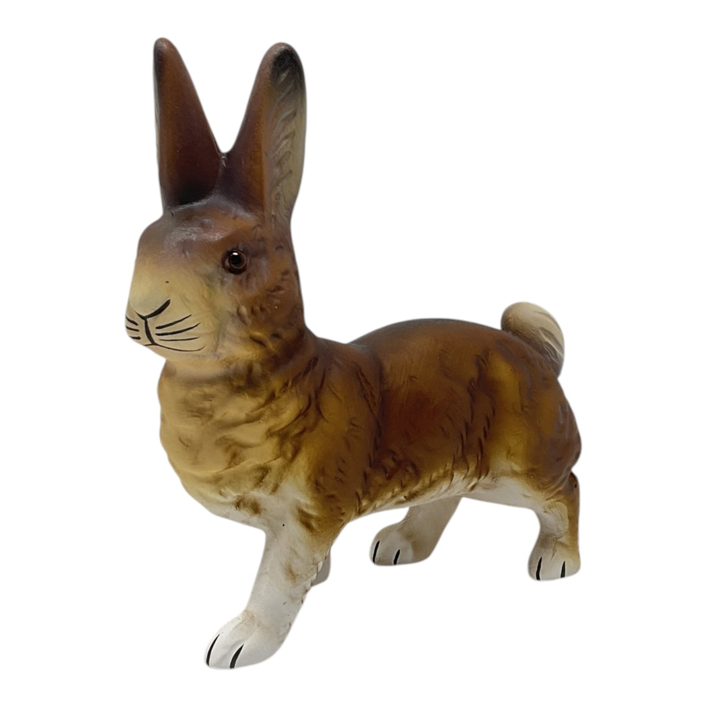 Pinnacle Peak Trading Ino Schaller Brown Walking Easter Bunny Rabbit German Paper Mache 5.25 inch
