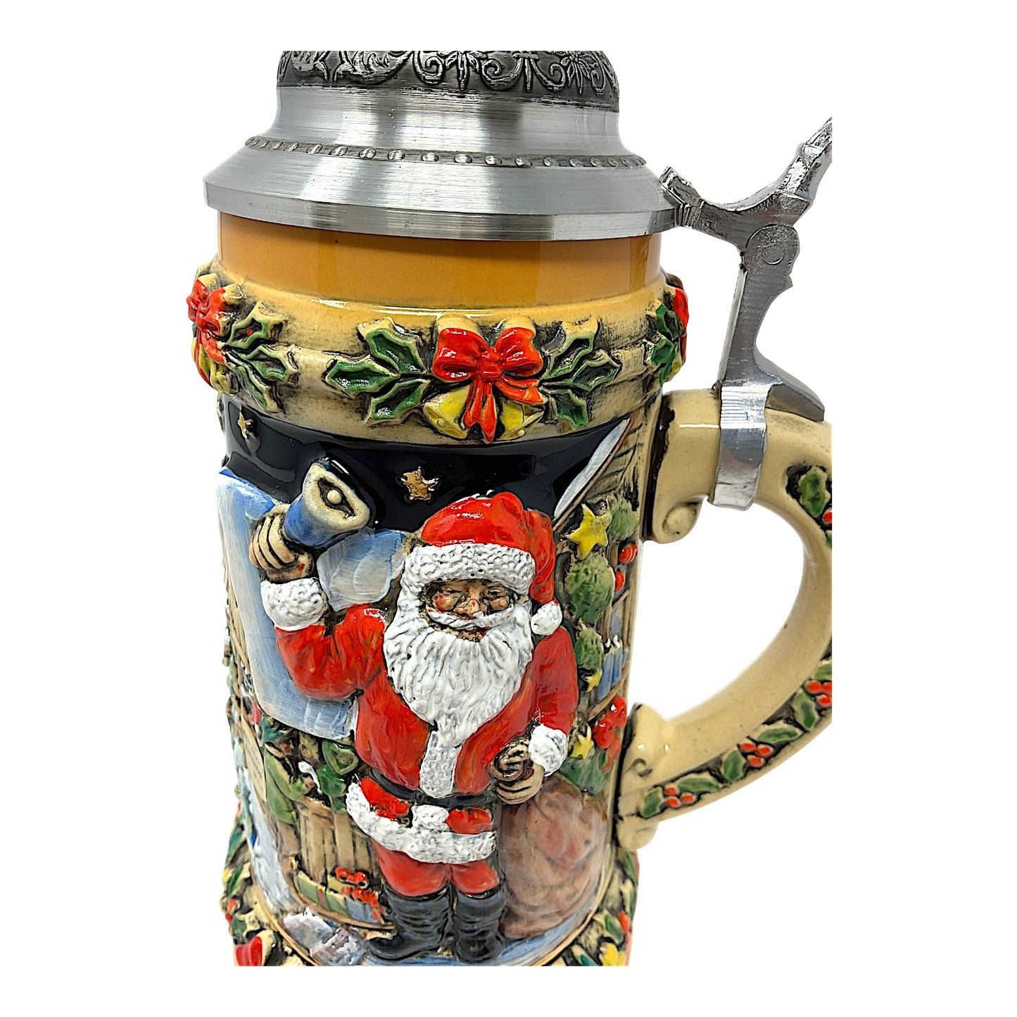 Pinnacle Peak Trading Santa at the Christmas Market LE German Beer Stein .75 liter by King Werks